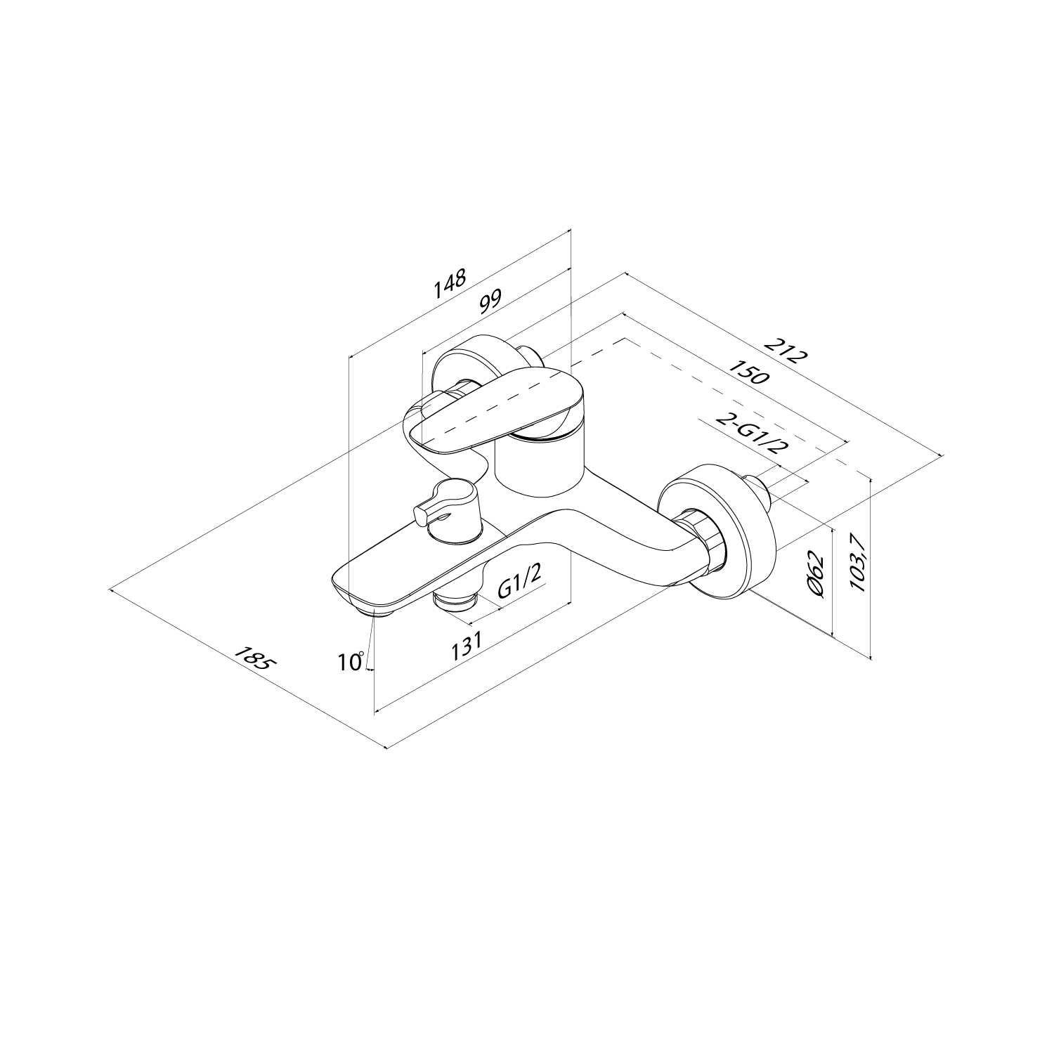 Купить Смеситель для ванны IDDIS Zodiac X ZDXSB02i02WA