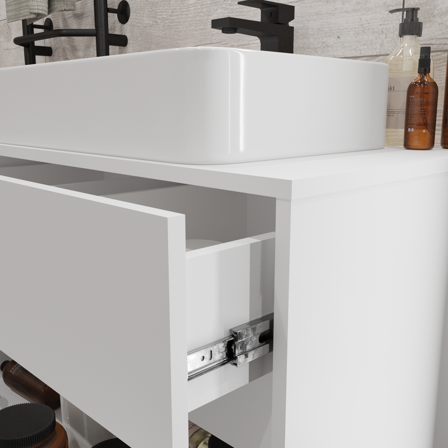 Купить Тумба со столешницей Veil 80П (800х500х500) 2я белая аляска