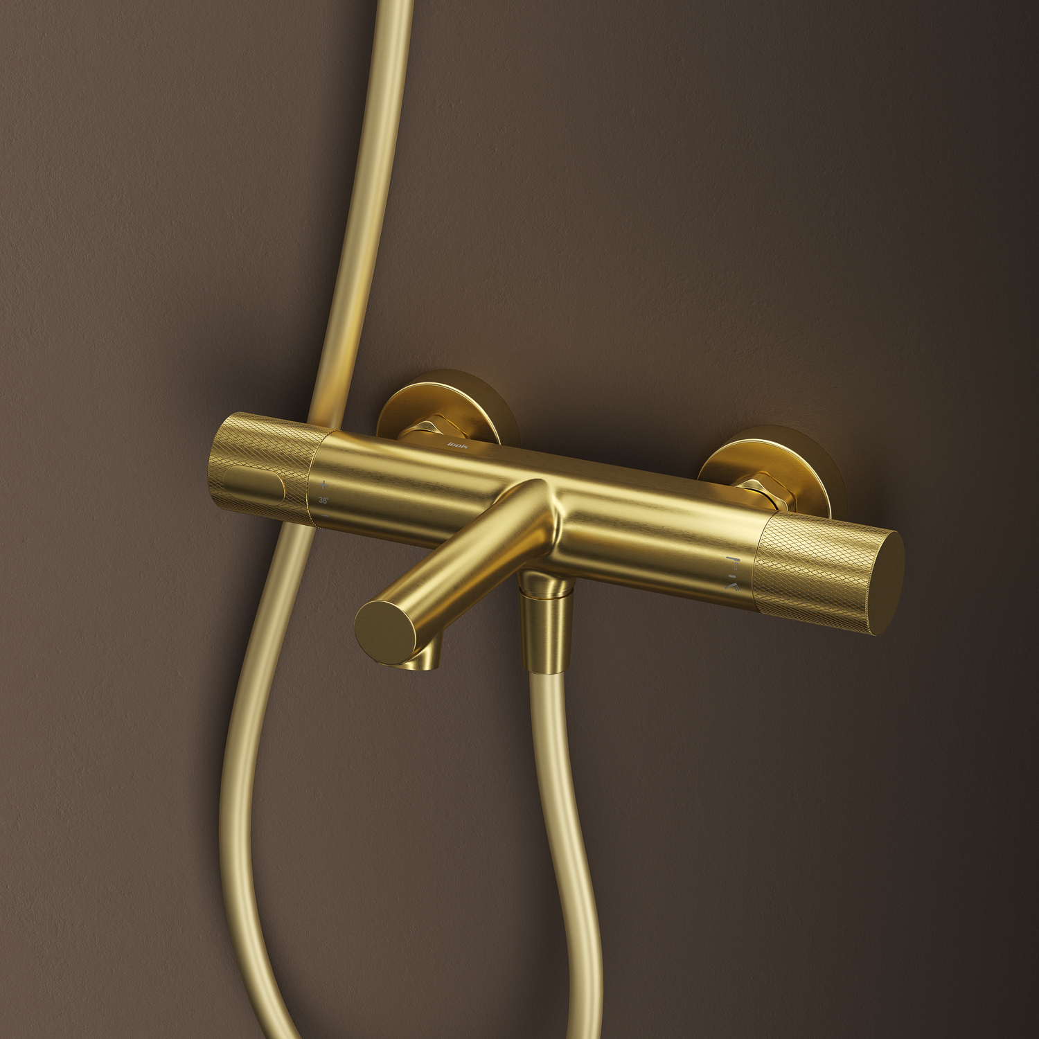 Купить Смеситель для ванны IDDIS Duna термостат золото матовое DUNMG02i74WA