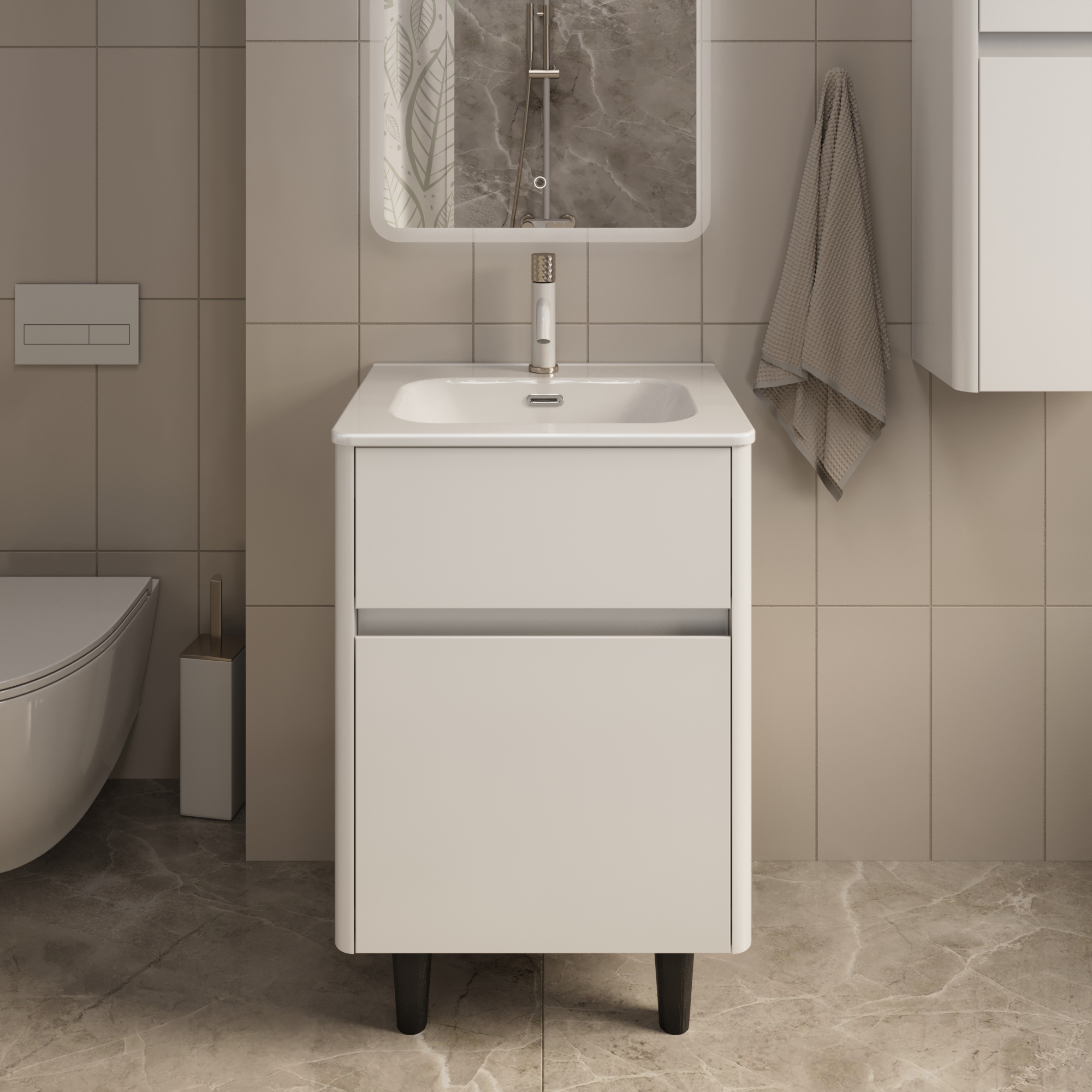 Купить Тумба под раковину Melody 70Н (700х870х453) 2я белый