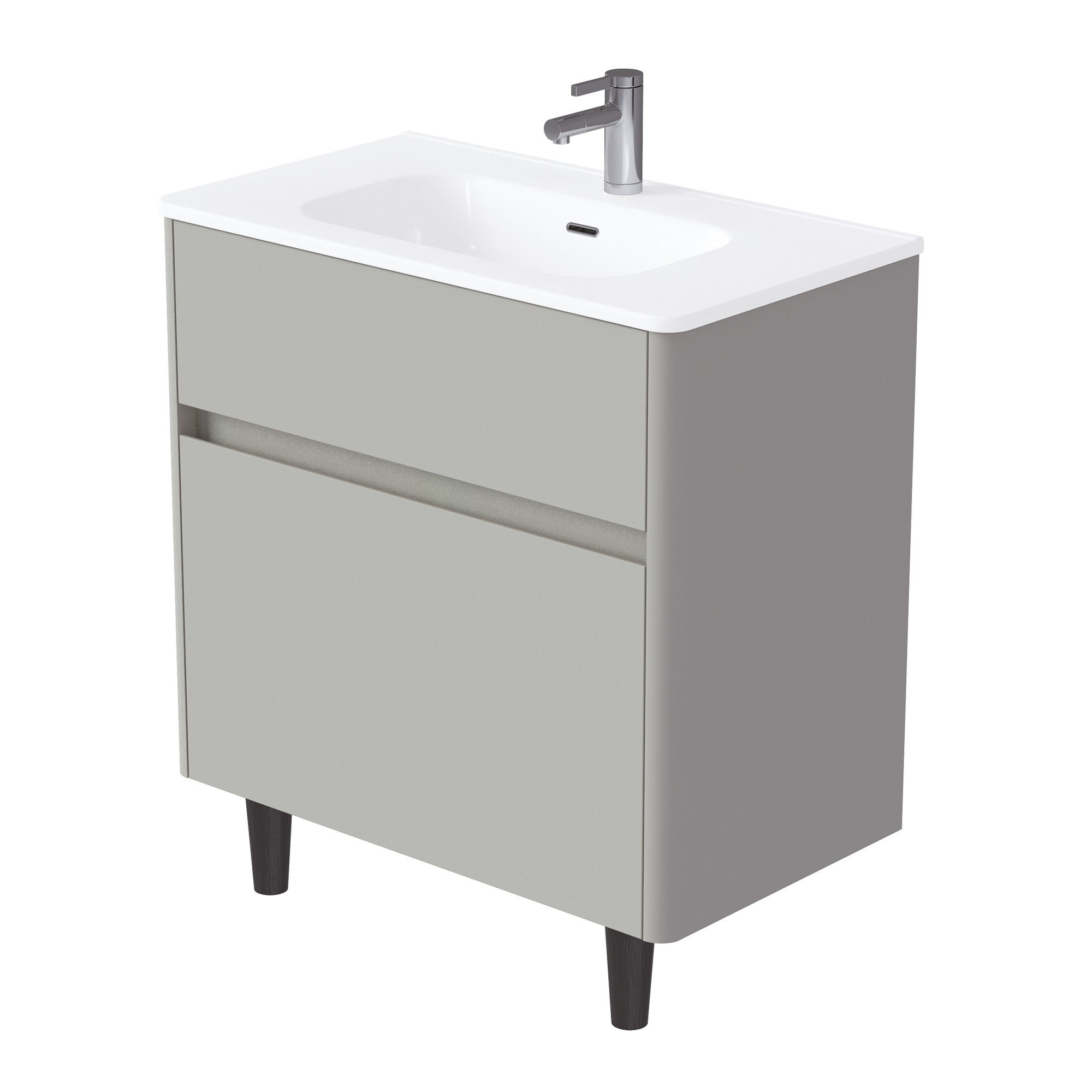 Купить Тумба под раковину Melody 80Н (800х870х453) 2я агатовый серый