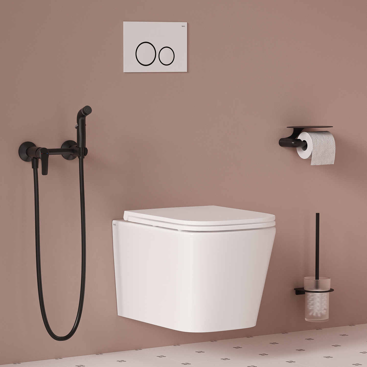 Купить Смеситель с гигиенической лейкой IDDIS Ray черный матовый RAYBL00i08