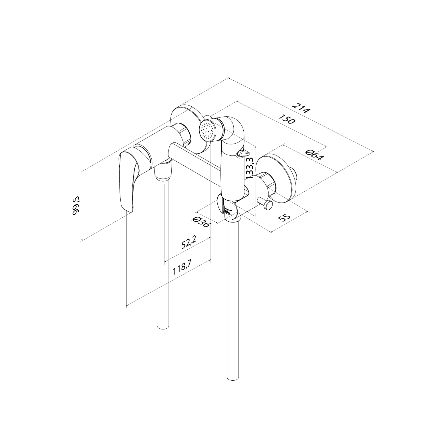 Купить Смеситель с гигиенической лейкой IDDIS Ray черный матовый RAYBL00i08