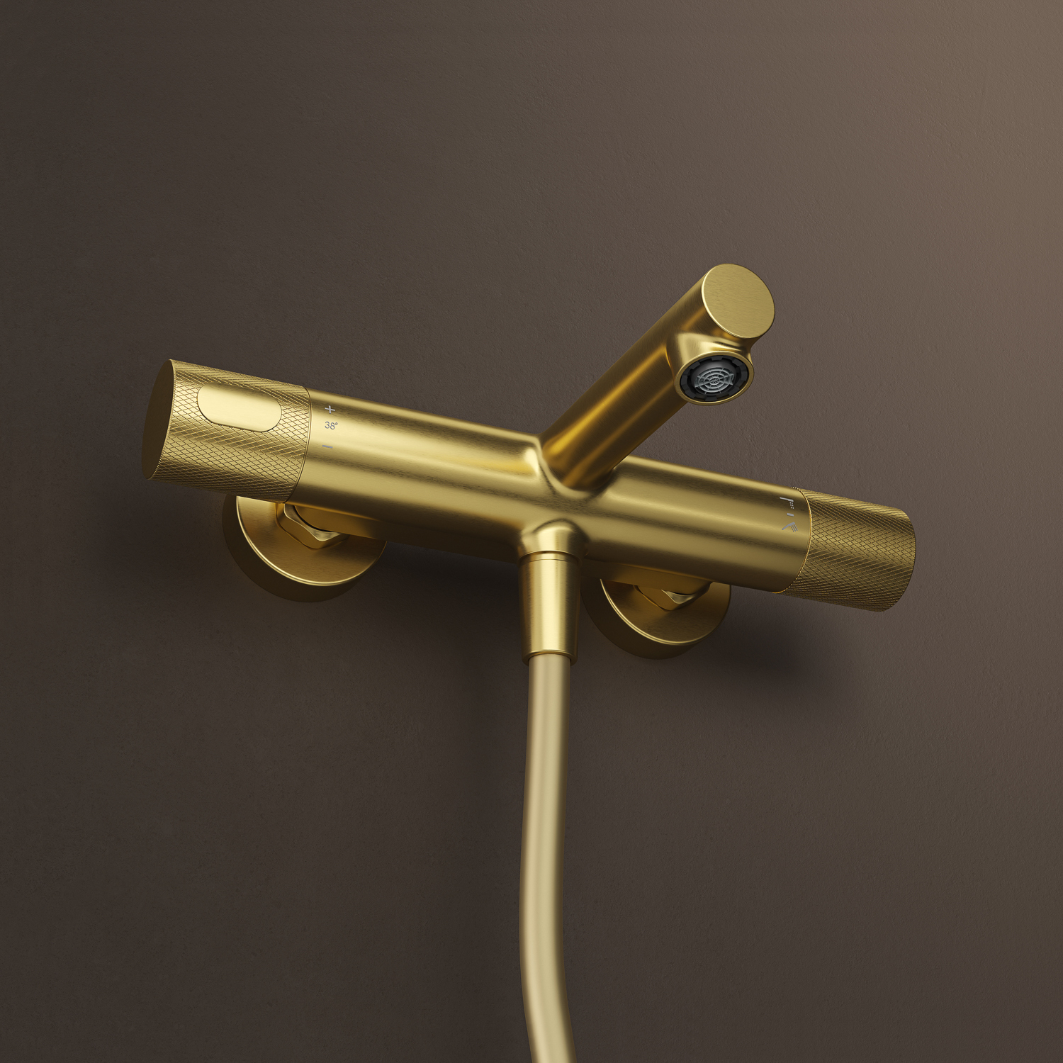 Купить Смеситель для ванны IDDIS Duna термостат золото матовое DUNMG02i74WA