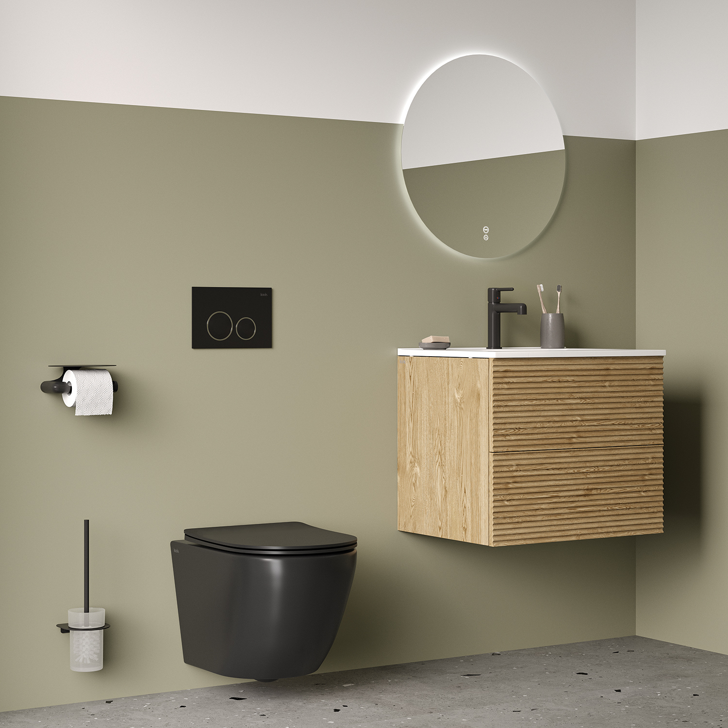 Купить Унитаз подвесной IDDIS безободковый Blanco черный матовый BLAR3BMi25