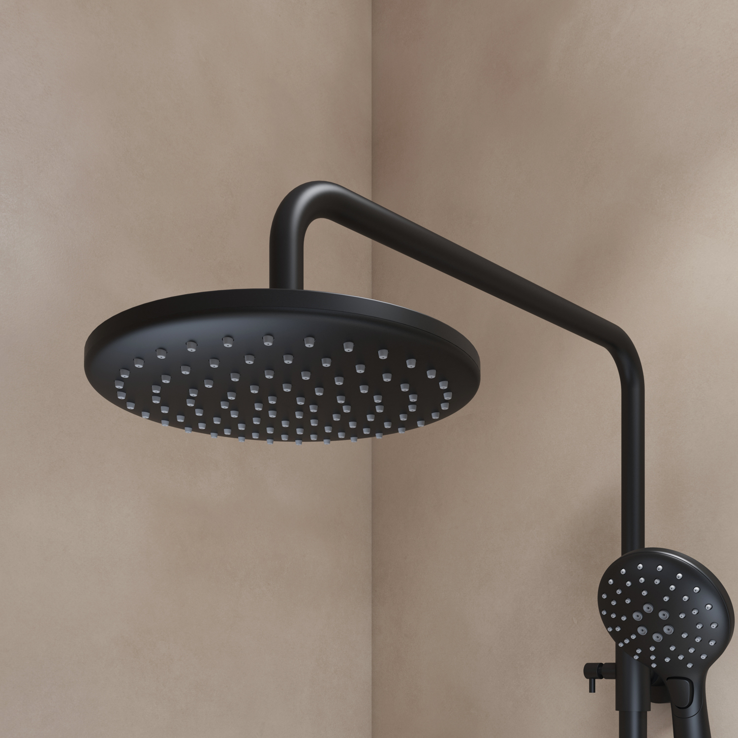 Купить Душевая система  IDDIS Ray с  изливом черный матовый RAYBL3Fi06