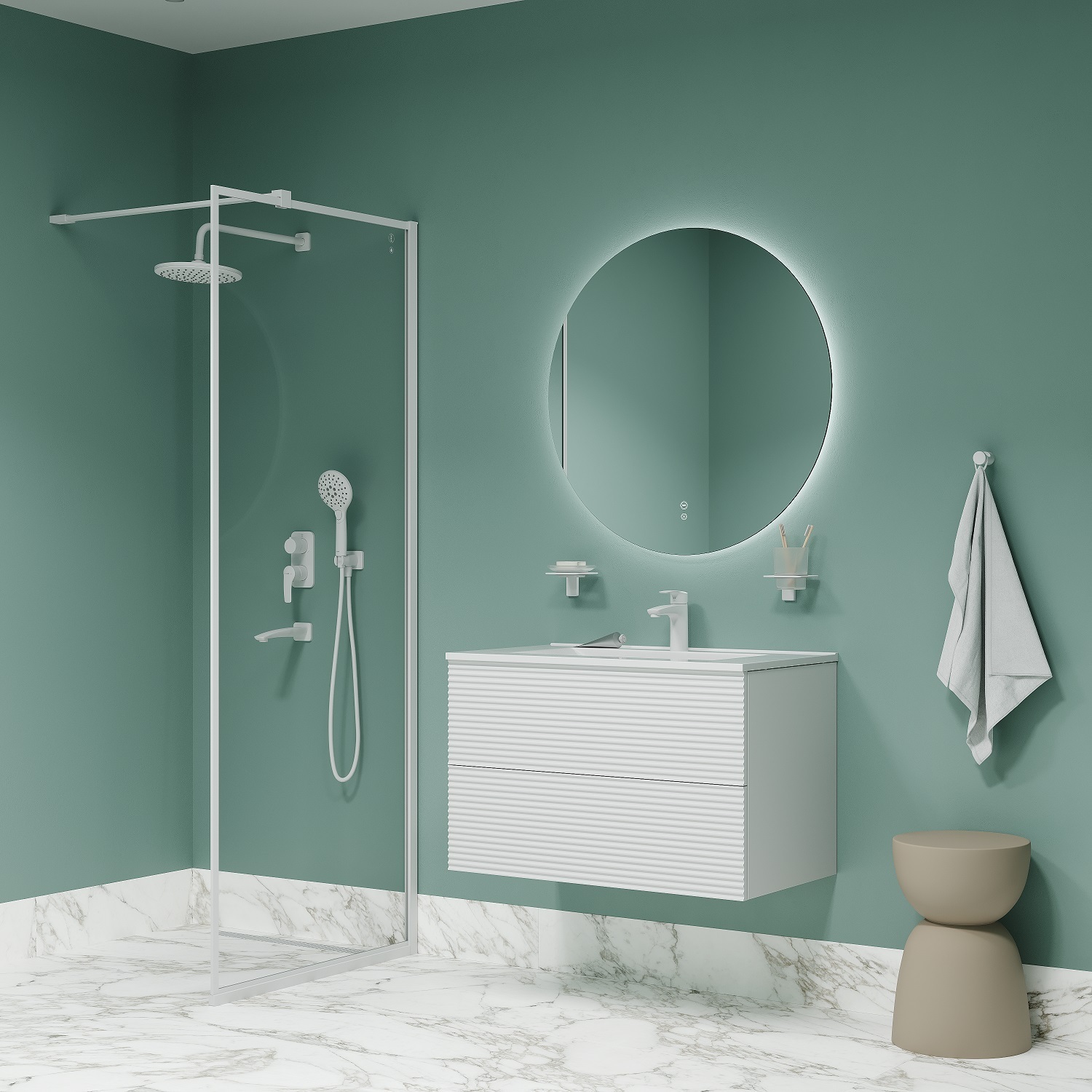 Купить Смеситель для раковины IDDIS Ray белый RAYWT00i01