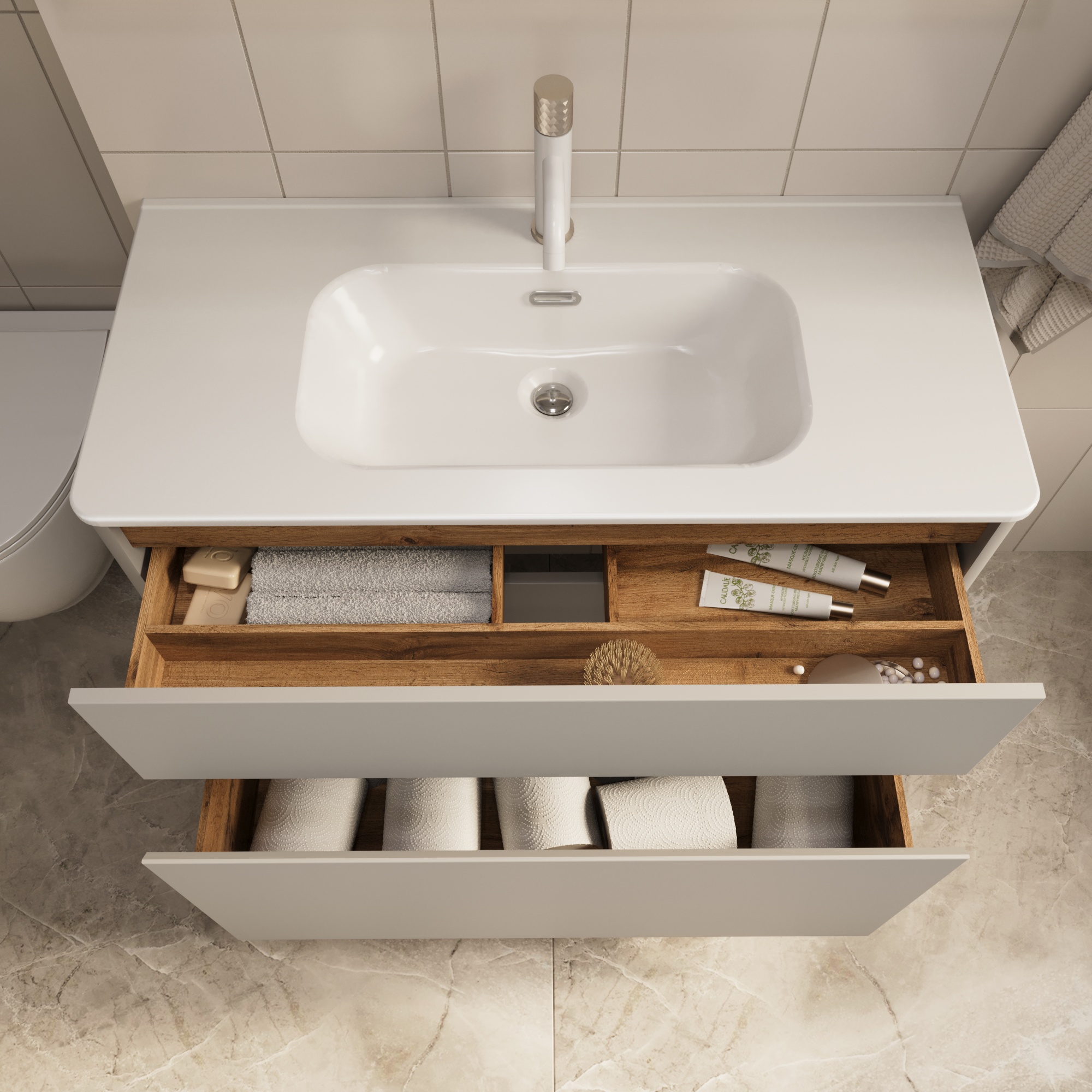 Купить Тумба под раковину Melody 100Н (1000х870х453) 2я агатовый серый