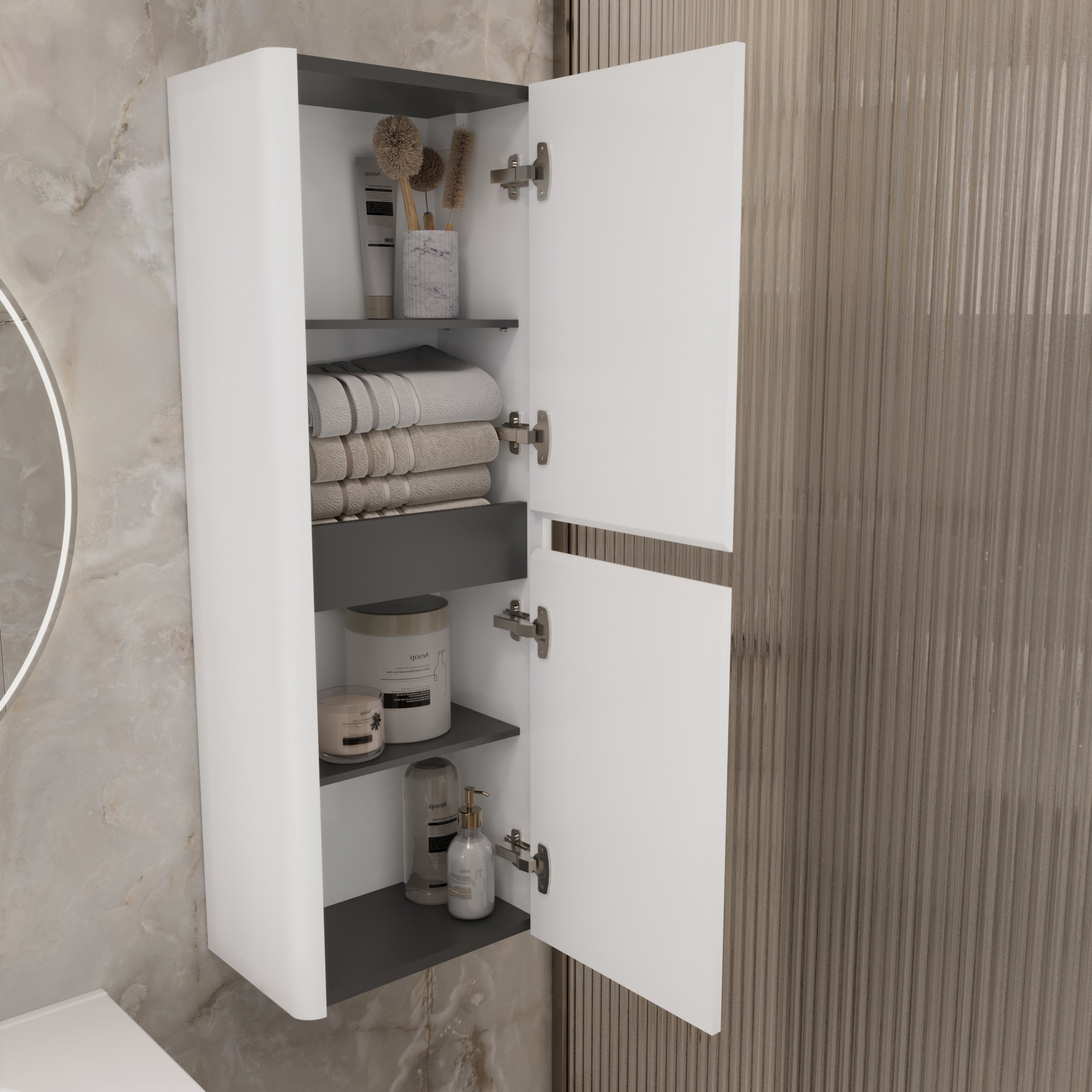 Купить Пенал Mona 40П (400х1100х250) 2д агатовый серый