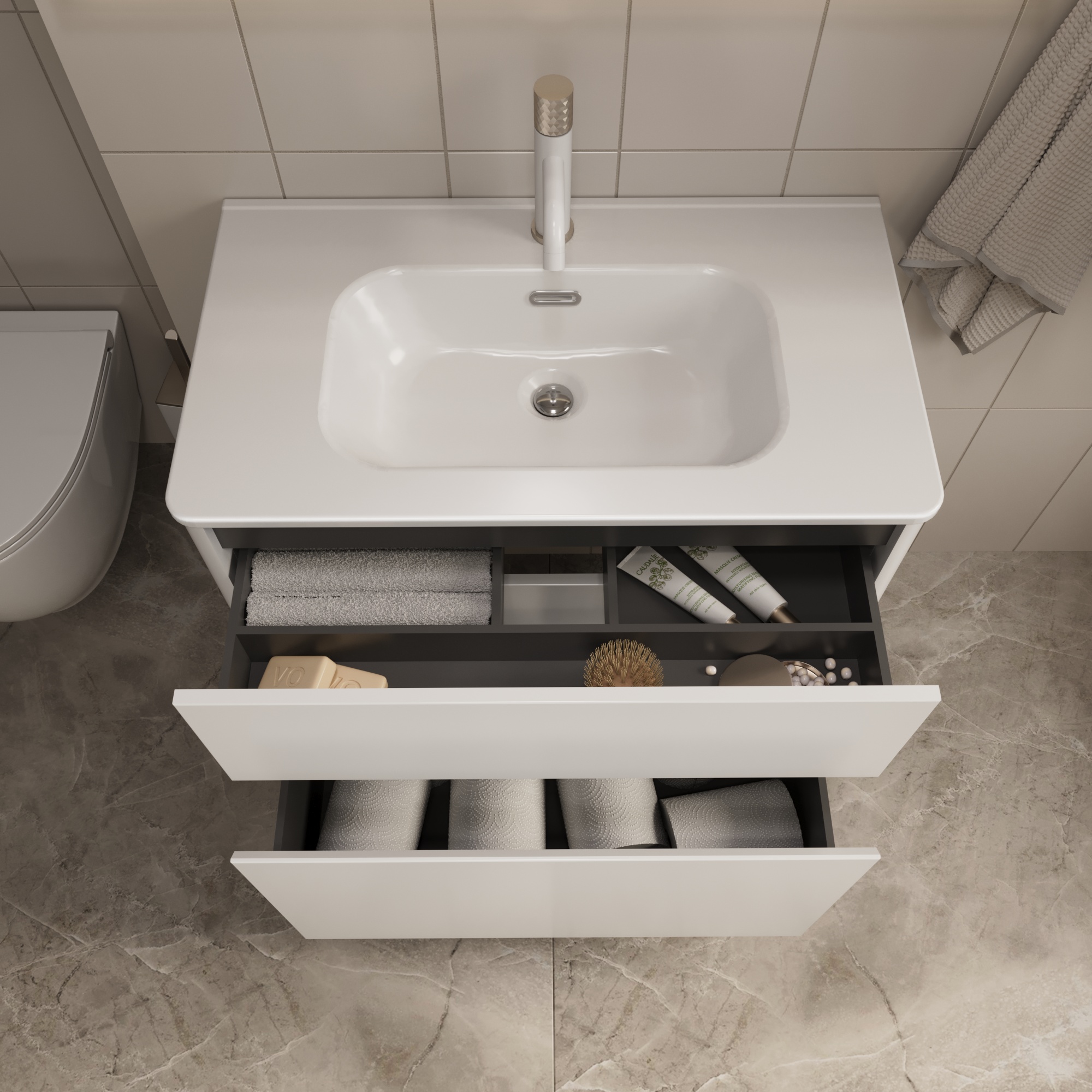 Купить Тумба под раковину Melody 80Н (800х870х453) 2я белый