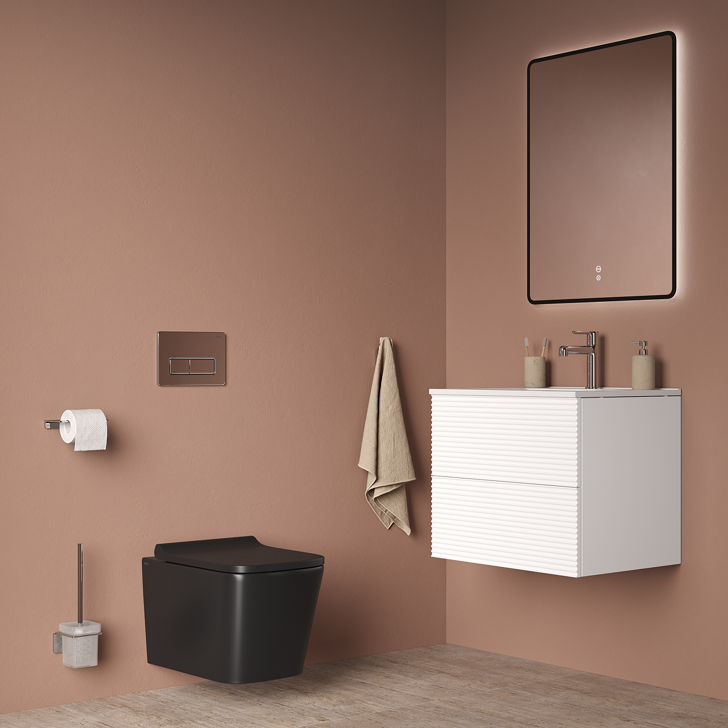 Купить Унитаз подвесной IDDIS Bild безободковый черный матовый BILR2BMi25