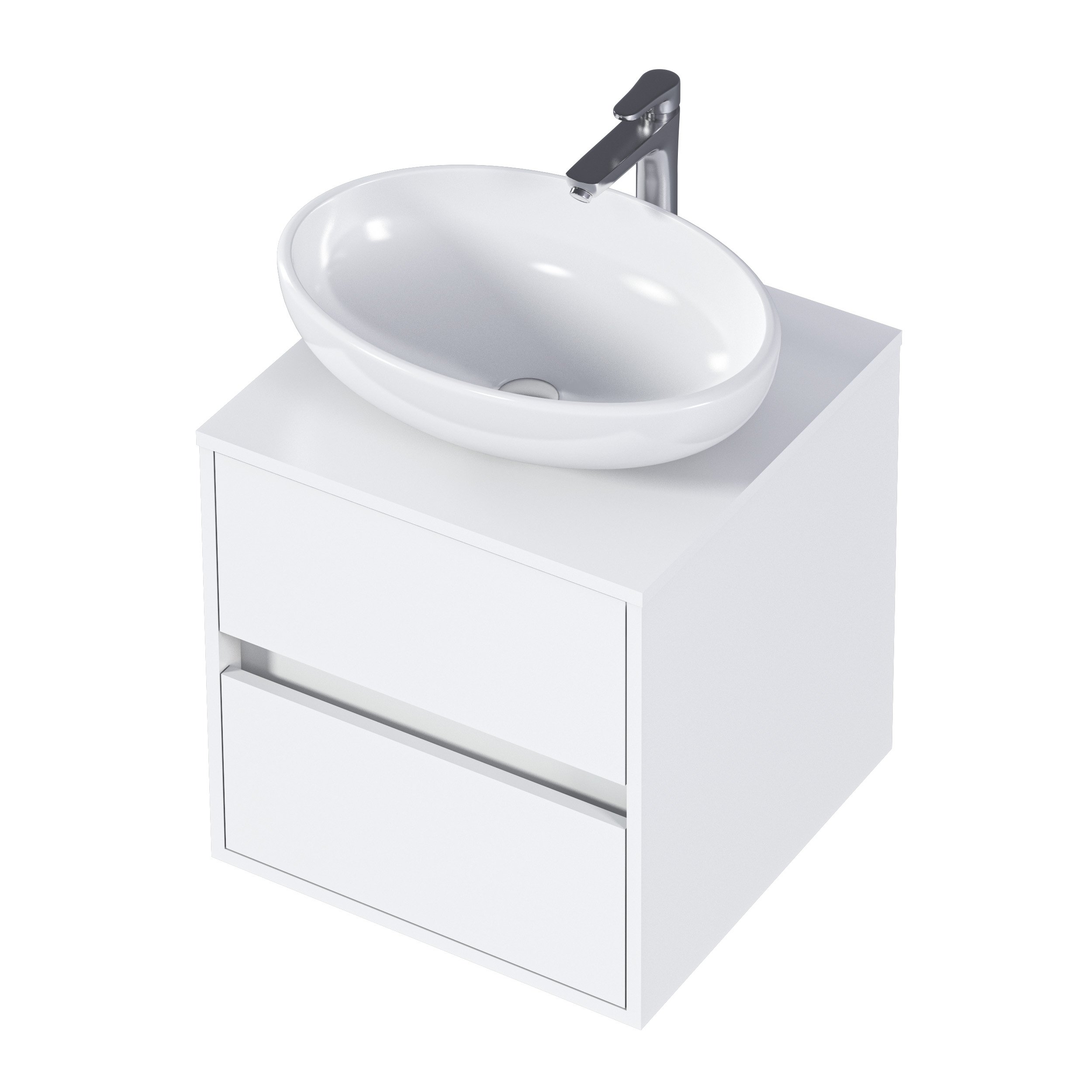 Купить Тумба со столешницей ВЕЛЛИ/Veil 50П (500х500х500) 2я белая аляска