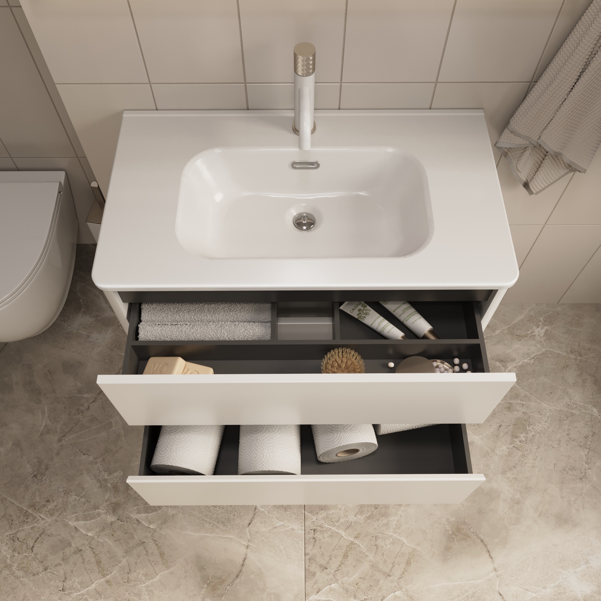 Купить Тумба под раковину Melody 80П (800х500х453) 2я белый