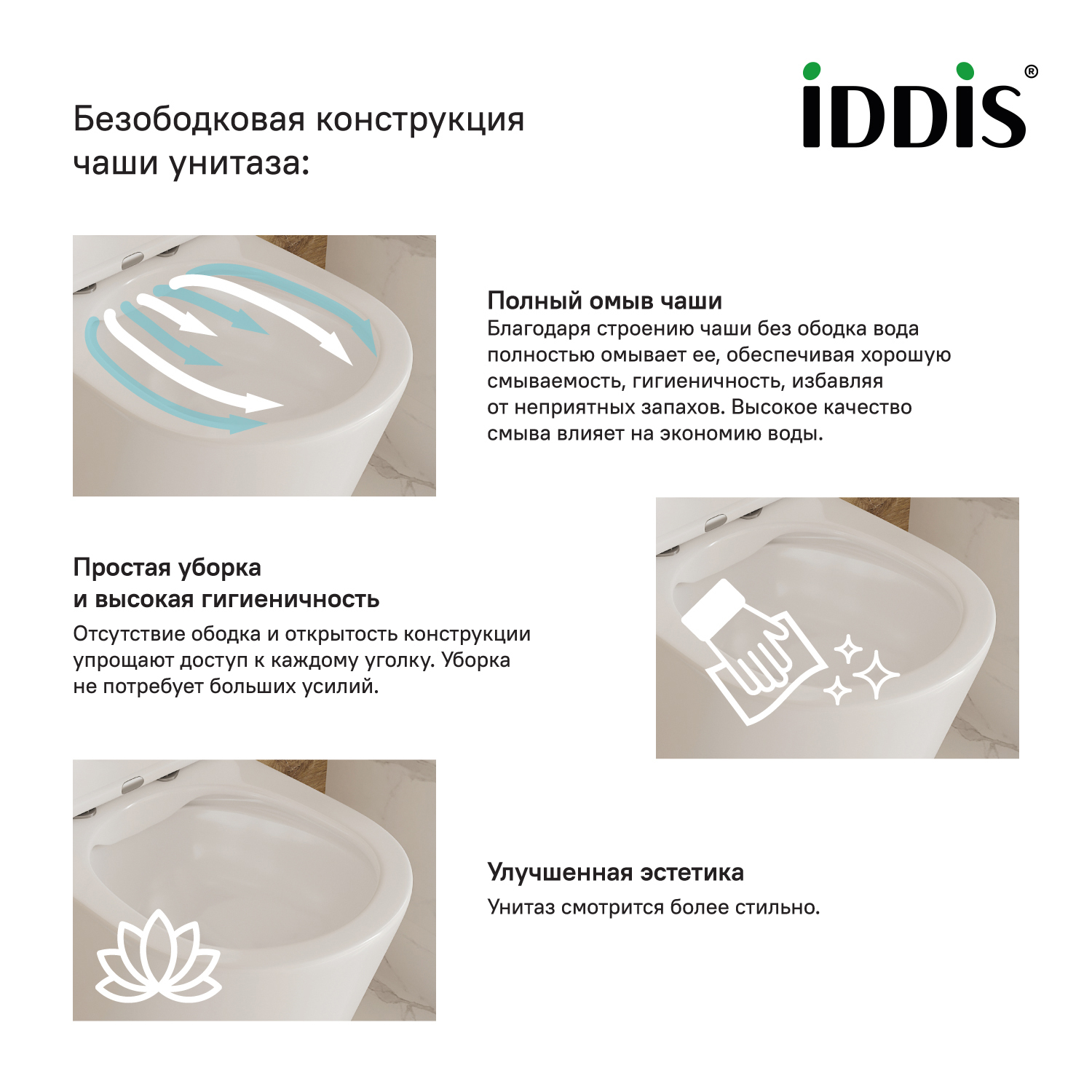 Купить Крепления к сиденью Унитаз подвесной IDDIS Bild безободковый BILRDSEi25