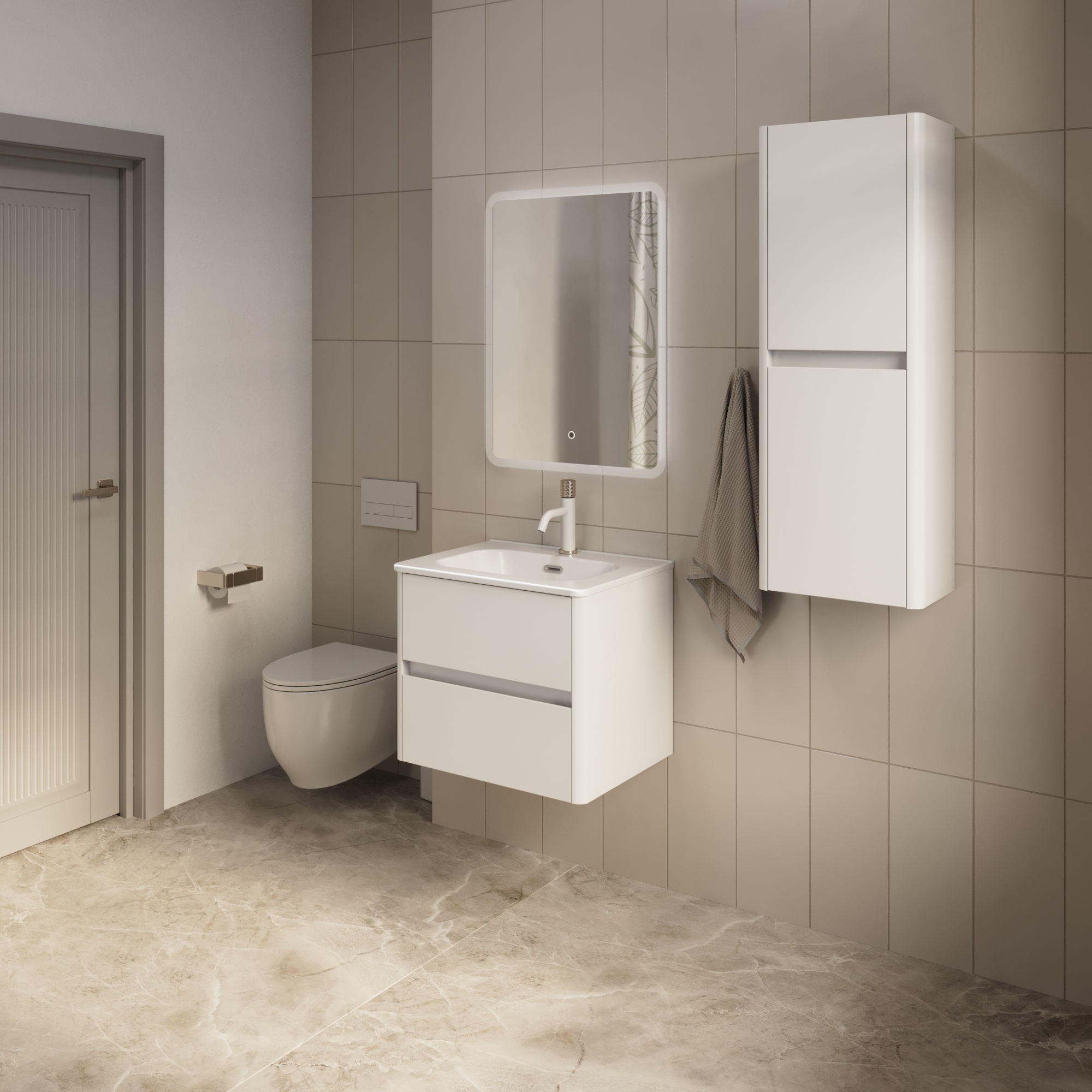 Купить Тумба под раковину Melody 70П (700х500х453) 2я белый