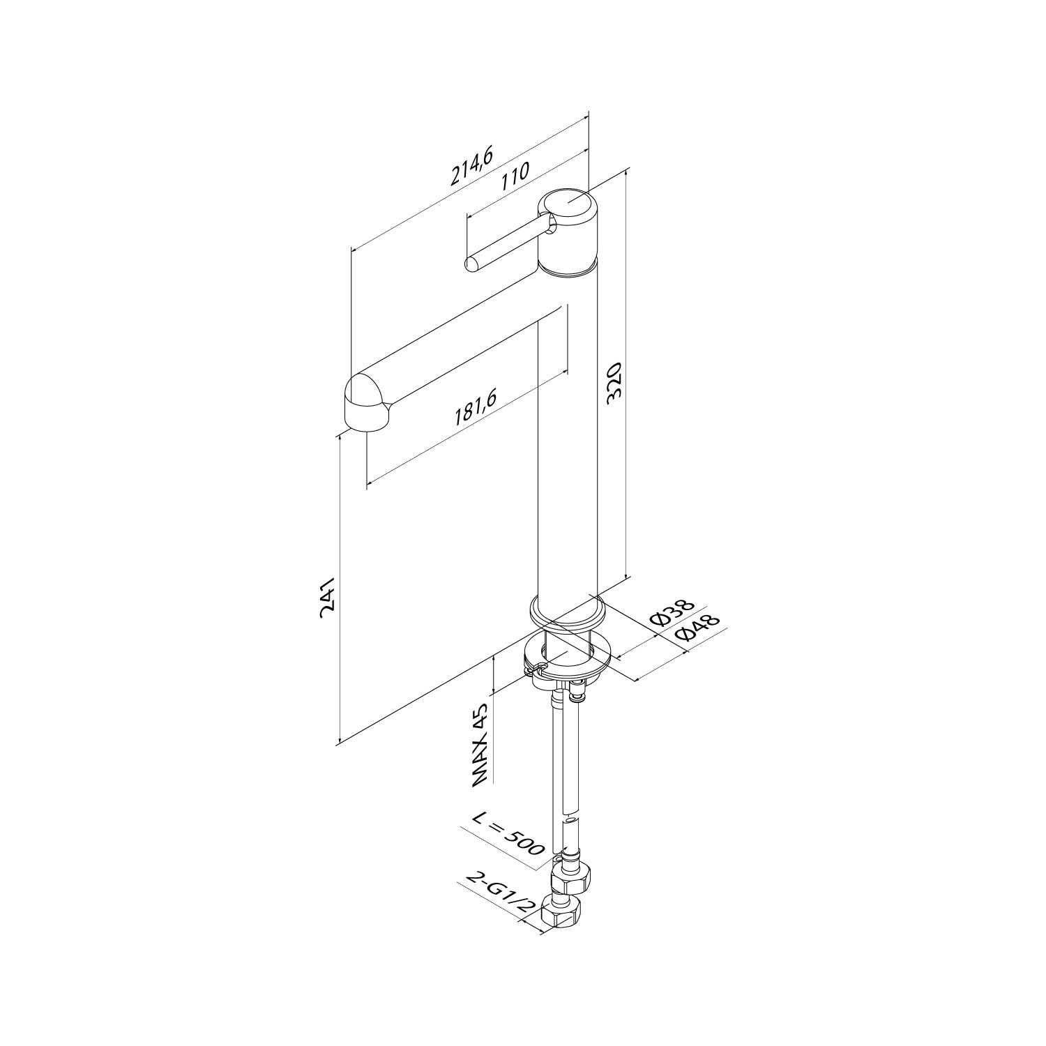 Купить Cмеситель для раковины IDDIS Aiger высокий золото матовый AIGMG01i01