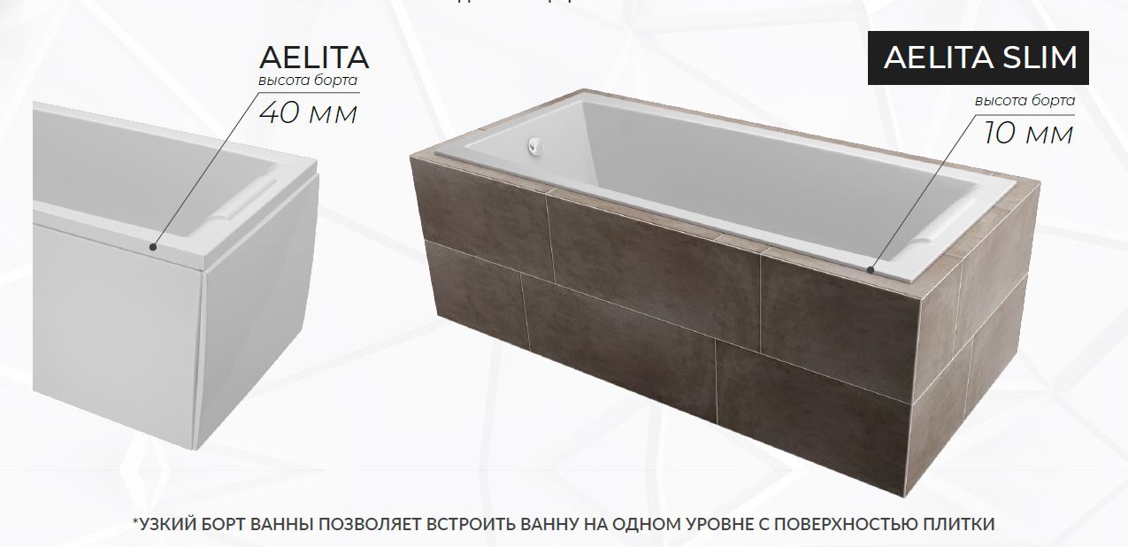 Ванна "AELITA" 180*80 Slim