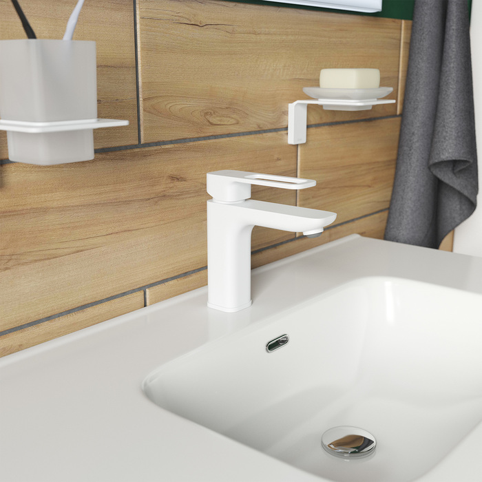 Купить Смеситель для раковины IDDIS Slide белый SLIWT00i01