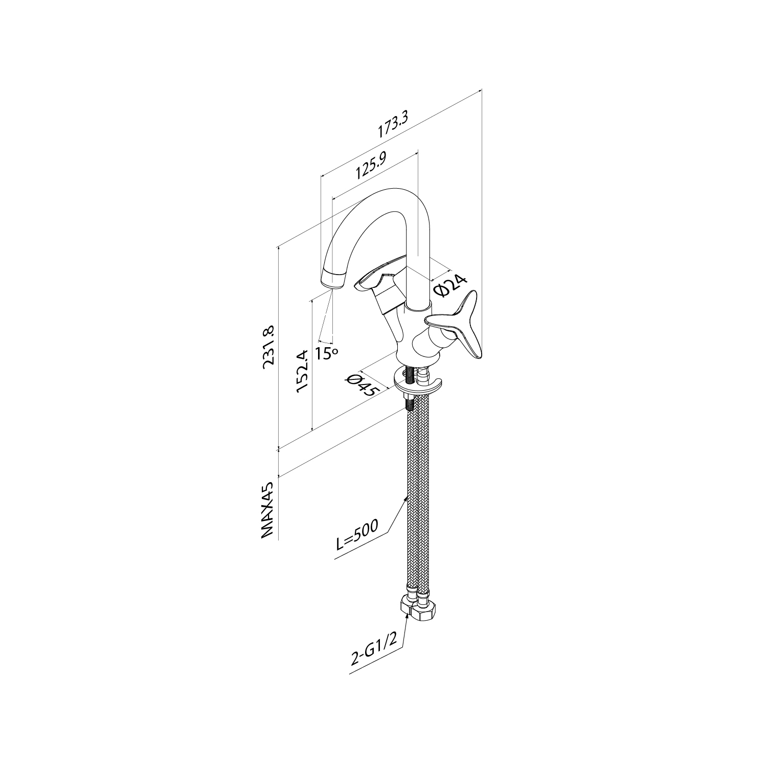 Купить Смеситель для раковины IDDIS Copter двухвентильный COPSB00i01