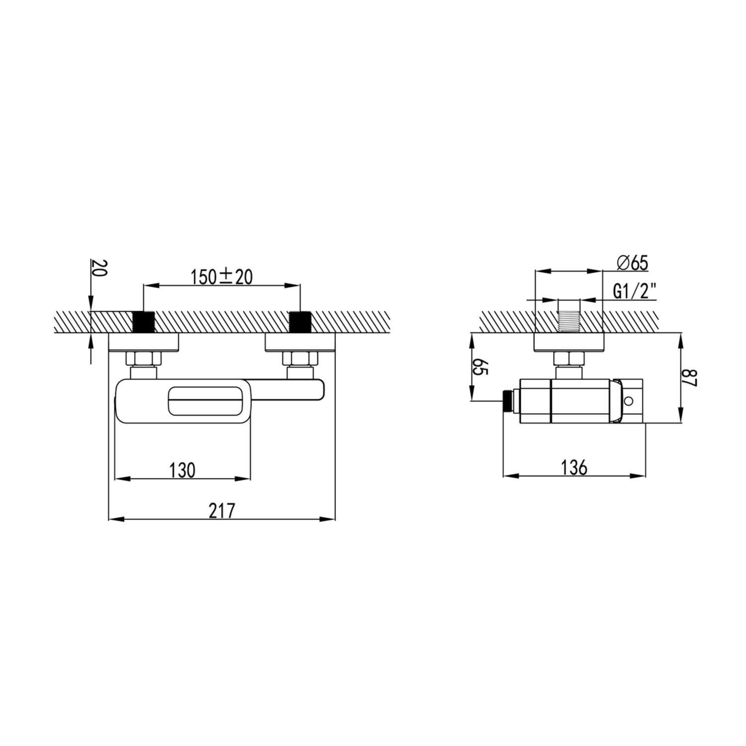 Купить Смеситель для ванны IDDIS Slide белый матовый SLIWT00i02WA
