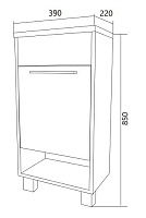 Купить Тумба с раковиной ЛИРА/Lira 40Н 1д. белый глянец R
