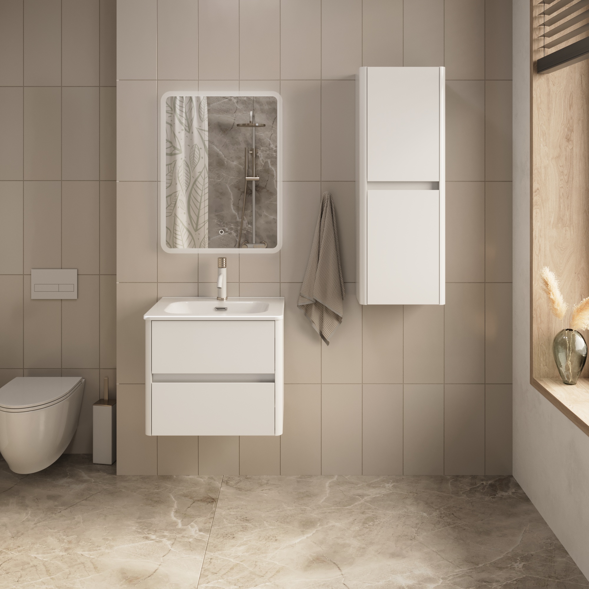 Купить Тумба под раковину Melody 70П (700х500х453) 2я белый