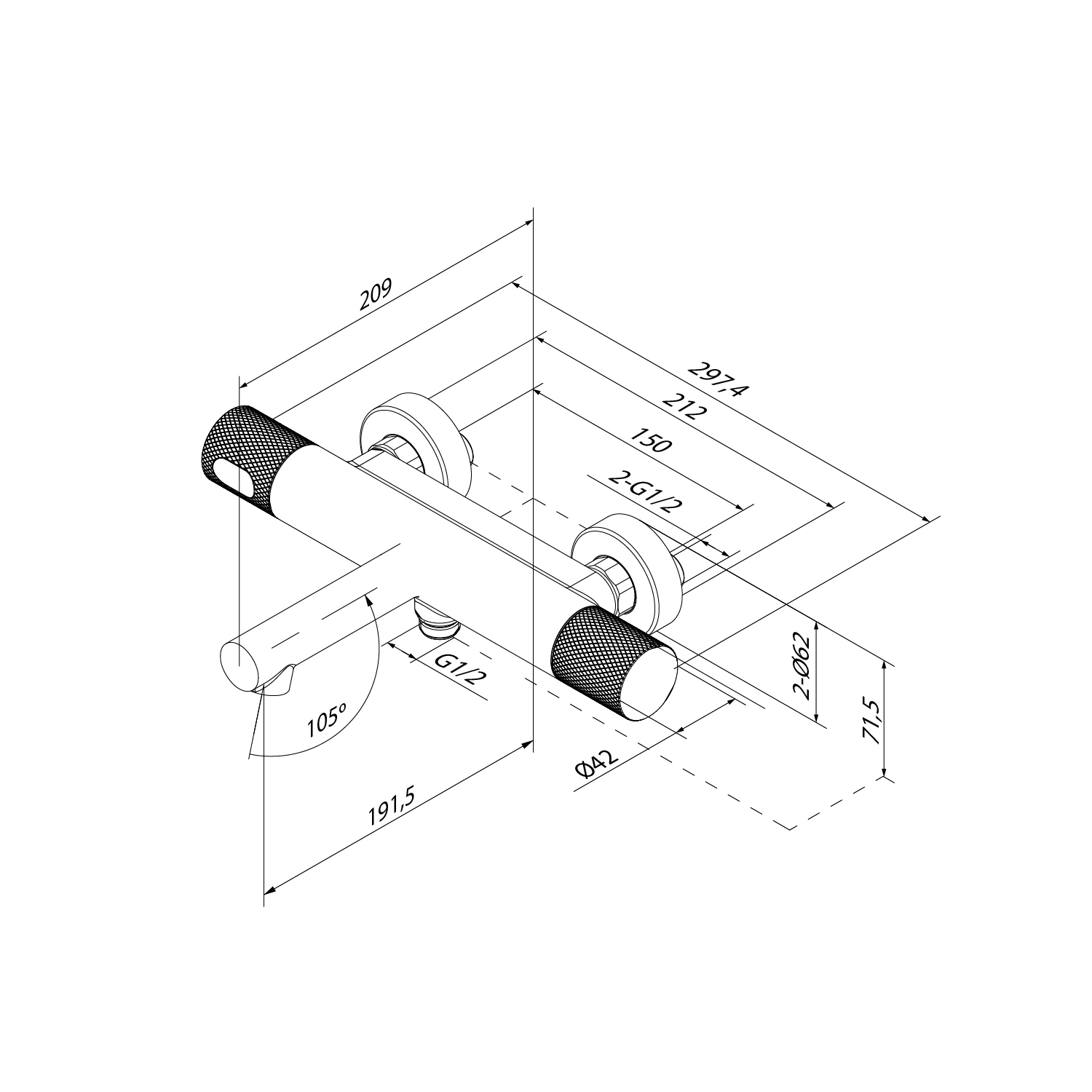 Купить Смеситель для ванны IDDIS Duna DUNSB02i74WA