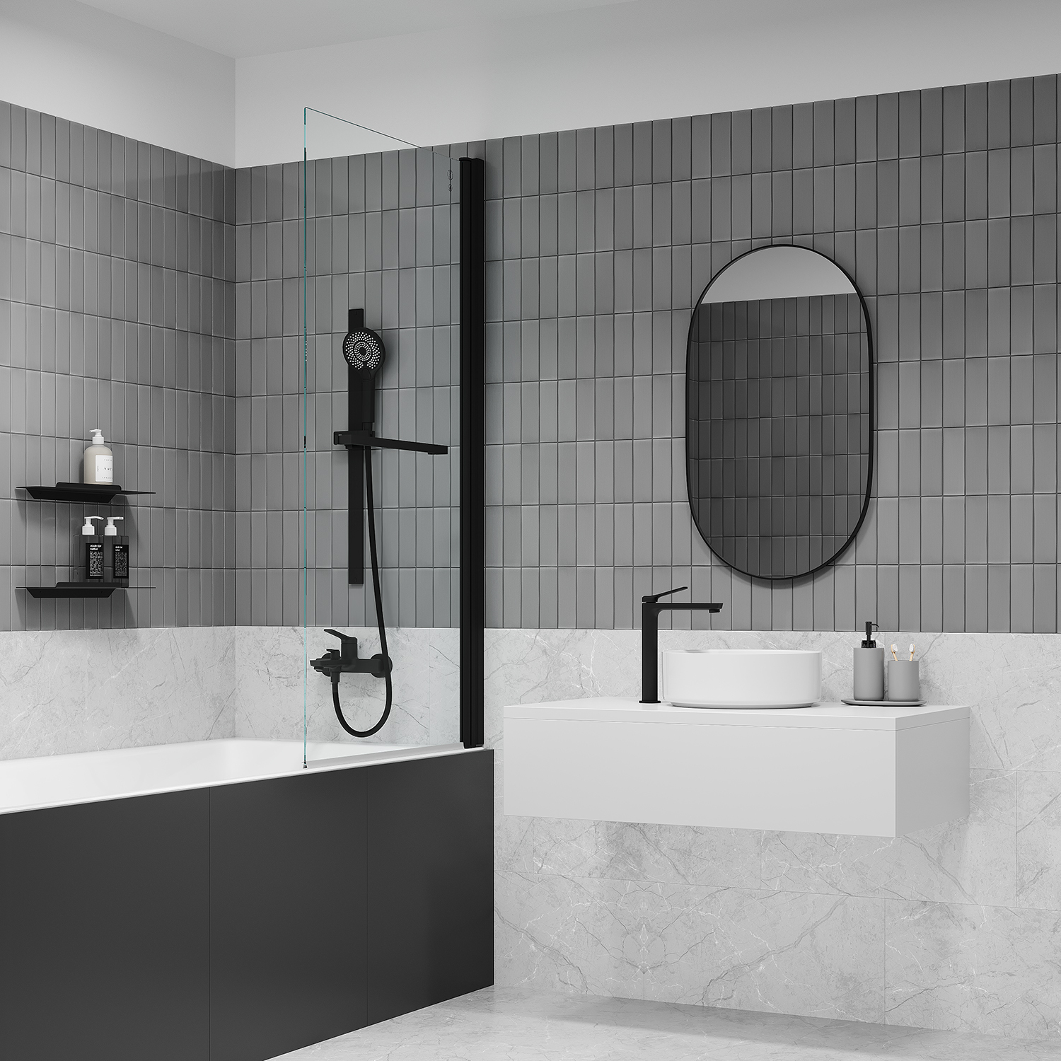 Купить Смеситель для ванны IDDIS Parker черный матовый PARBL02i02WA