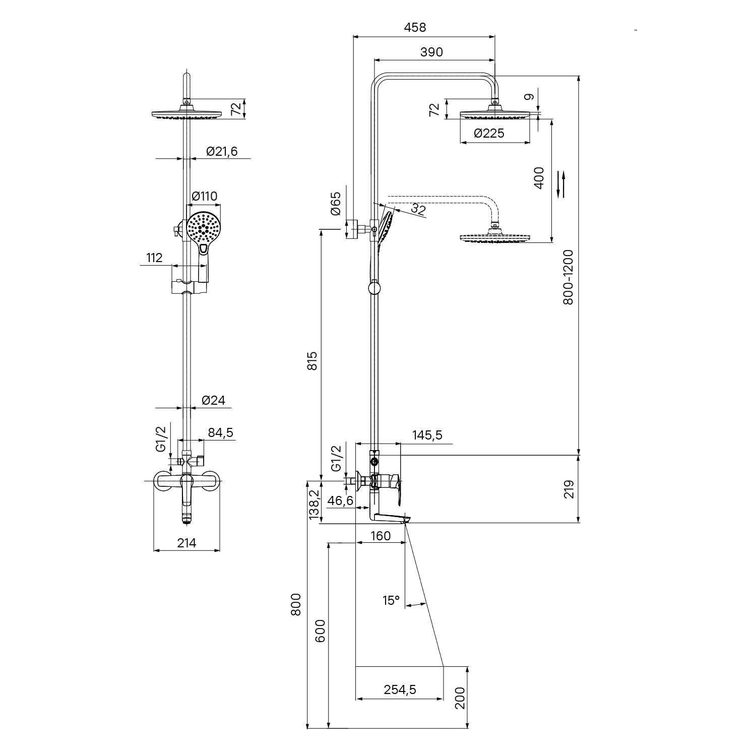 Купить Душевая система IDDIS Ray с изливом белый матовый RAYWT3Fi06