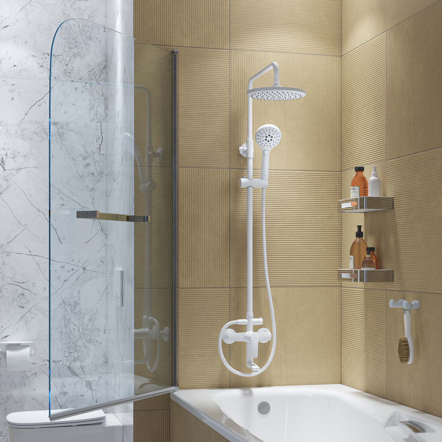 Купить Душевая система IDDIS Ray с изливом белый матовый RAYWT3Fi06