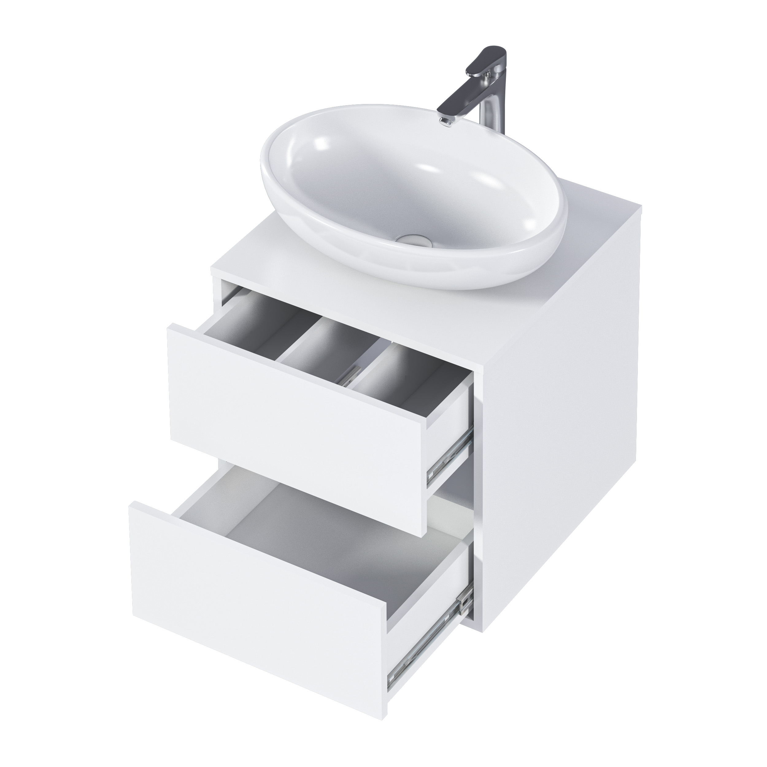 Купить Тумба со столешницей ВЕЛЛИ/Veil 50П (500х500х500) 2я белая аляска