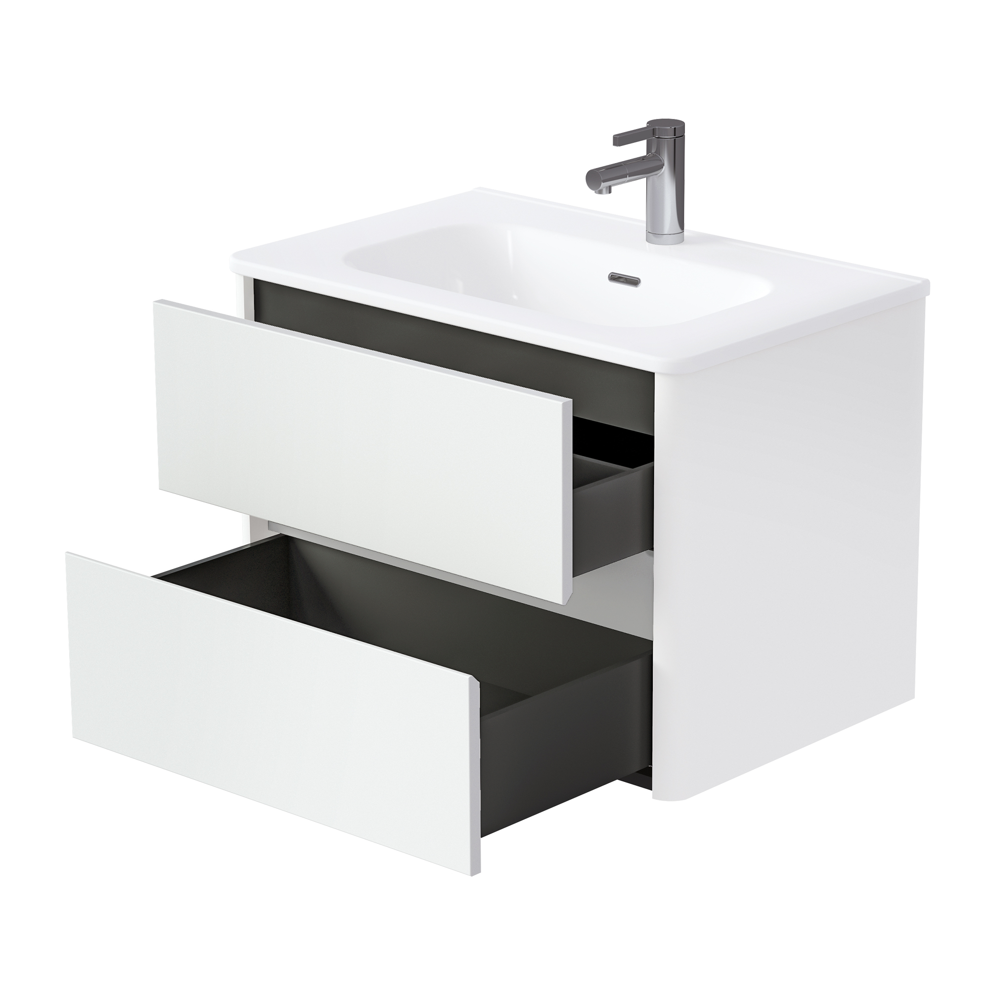 Купить Тумба под раковину Melody 70П (700х500х453) 2я белый