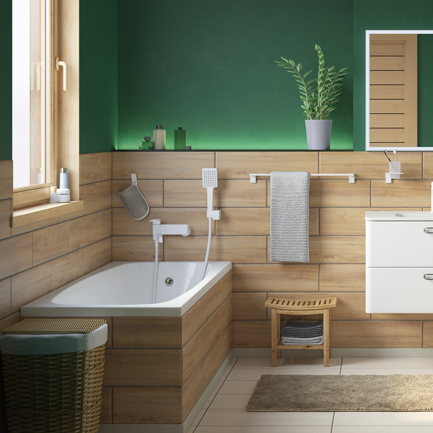 Купить Смеситель для ванны IDDIS Slide белый матовый SLIWT00i02WA