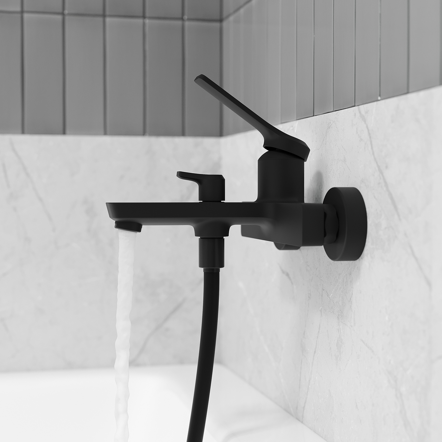 Купить Смеситель для ванны IDDIS Parker черный матовый PARBL02i02WA