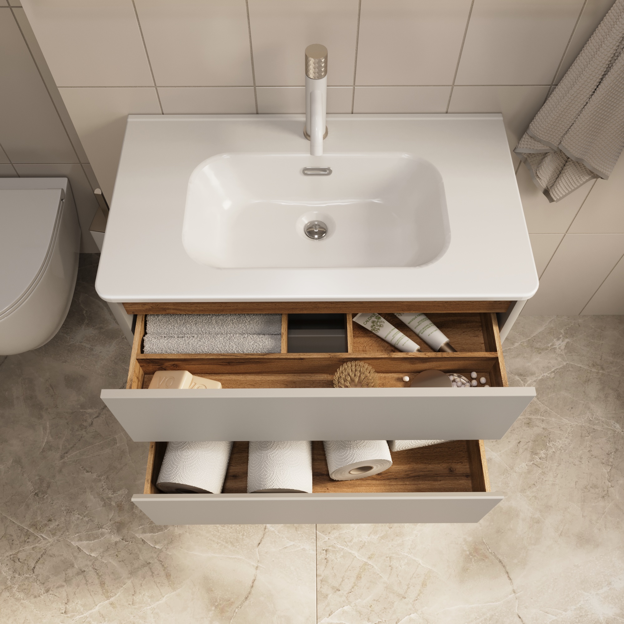 Купить Тумба под раковину Melody 80П (800х500х453) 2я агатовый серый