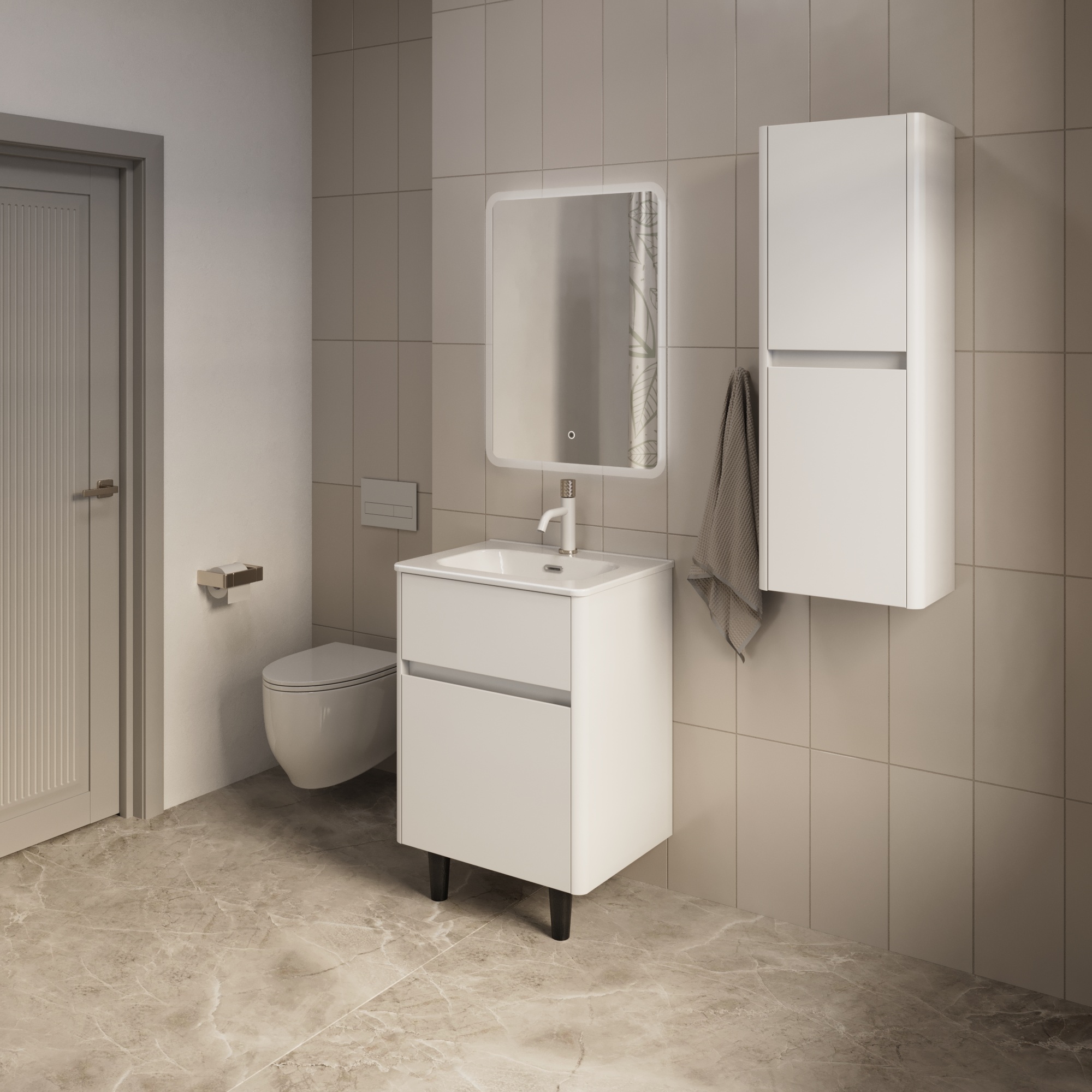 Купить Тумба под раковину Melody 70Н (700х870х453) 2я белый