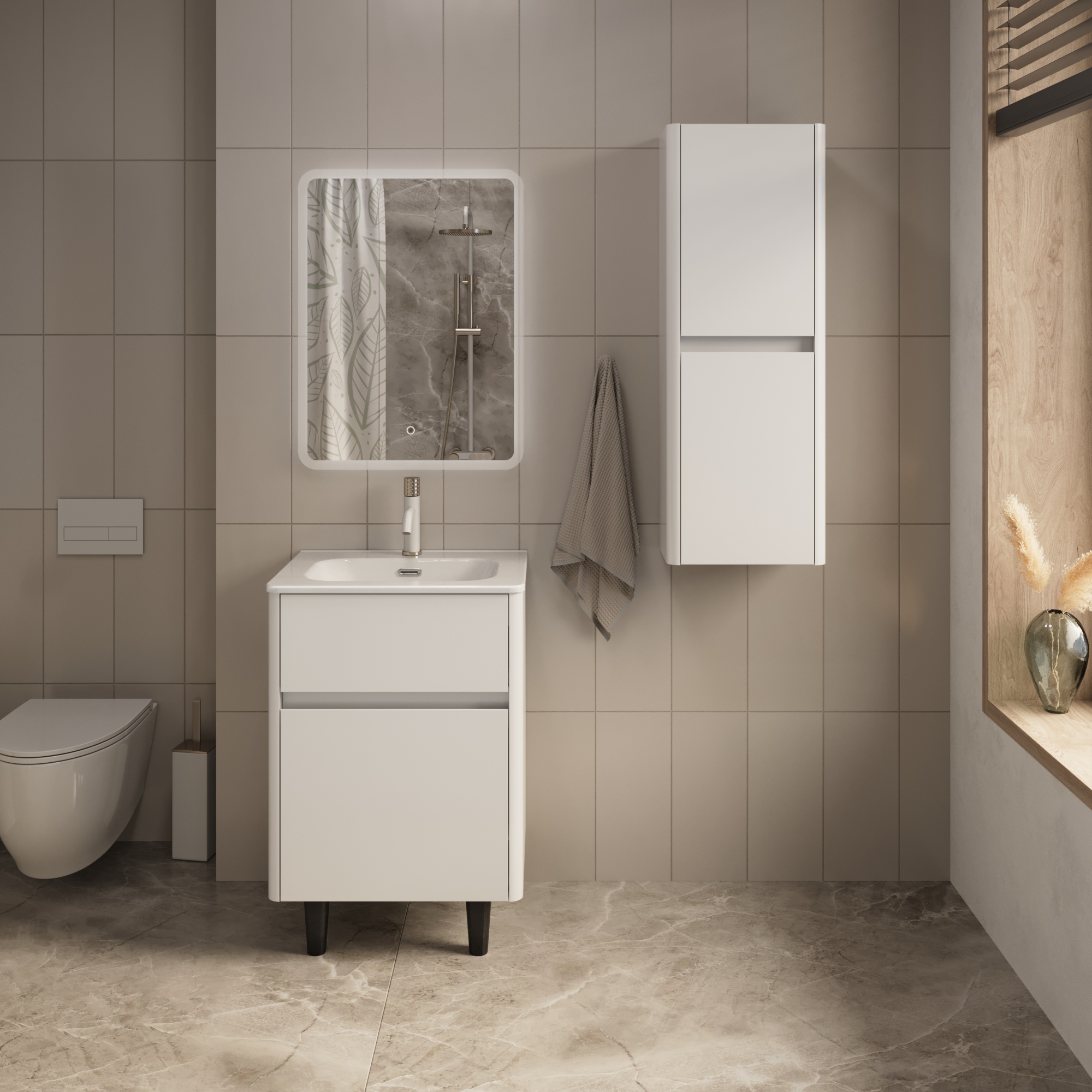 Купить Тумба под раковину Melody 60Н (600х870х453) 2я белый