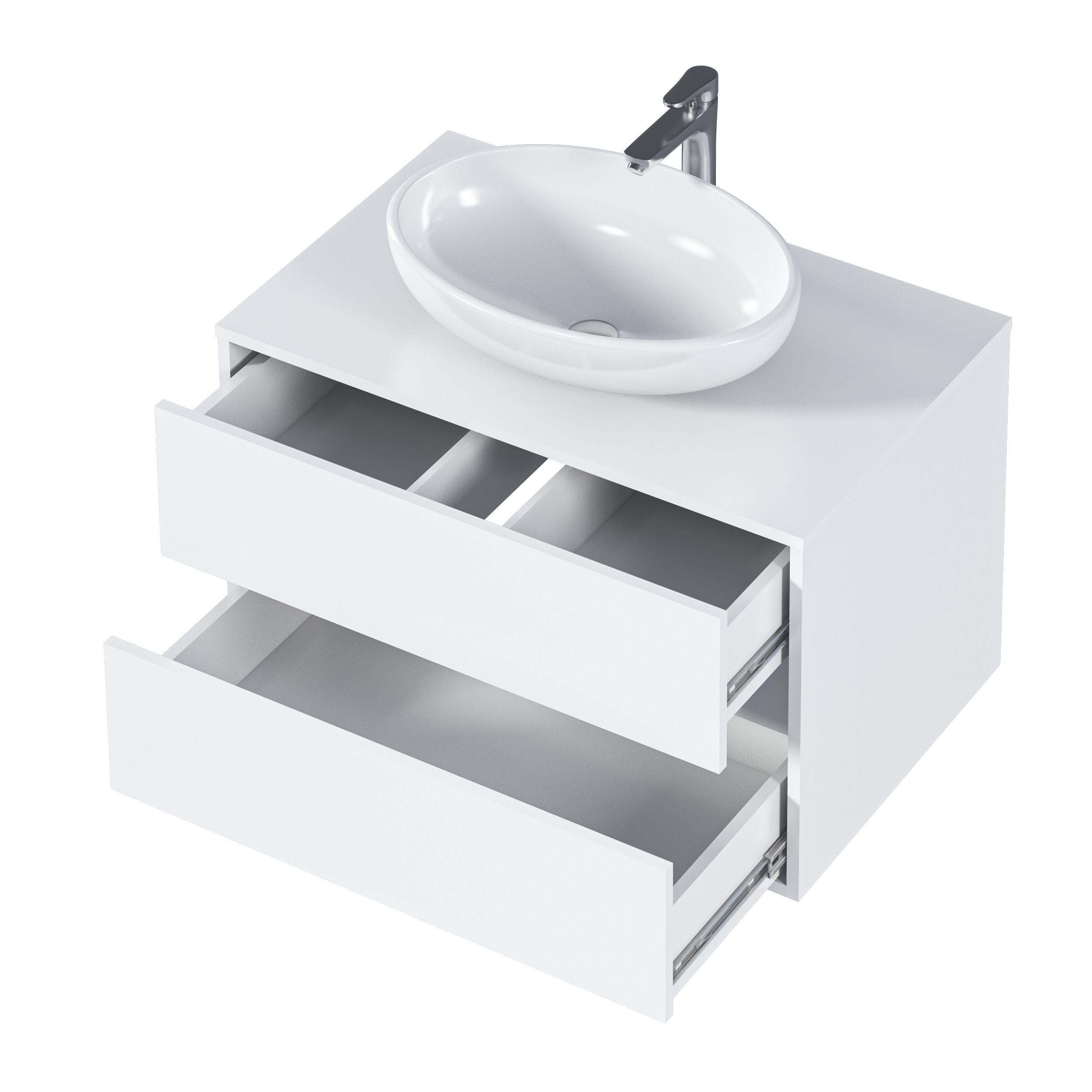 Купить Тумба со столешницей Veil 80П (800х500х500) 2я белая аляска