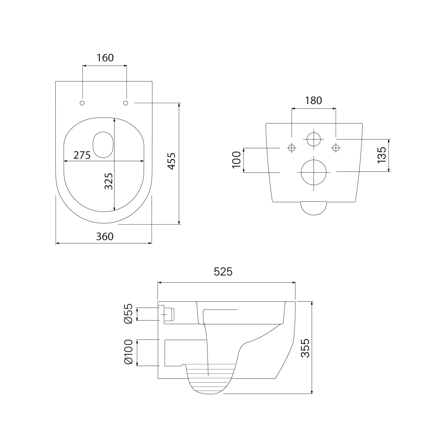Купить Унитаз IDDIS Aiger подвесной безободковый AIGRDSEi25