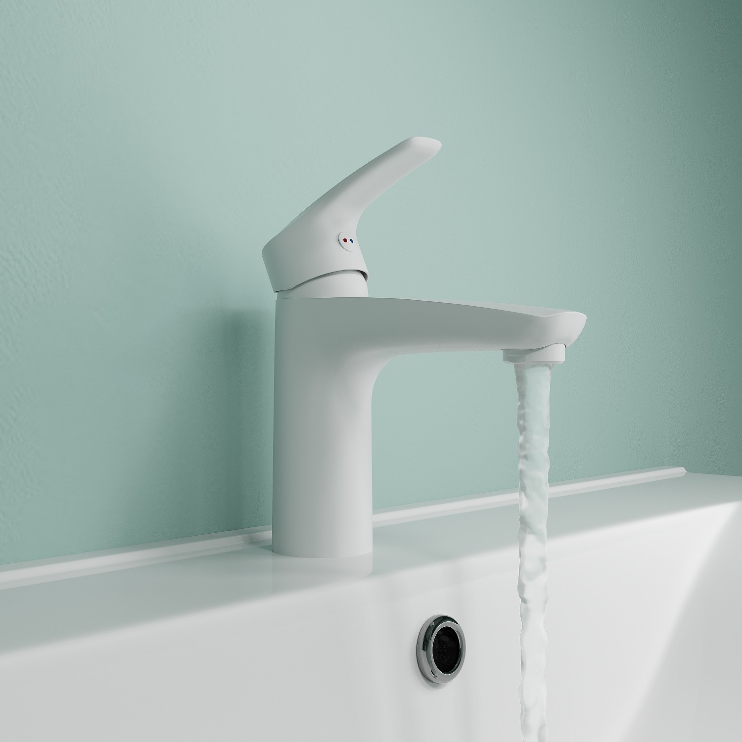 Купить Смеситель для раковины IDDIS Ray белый RAYWT00i01