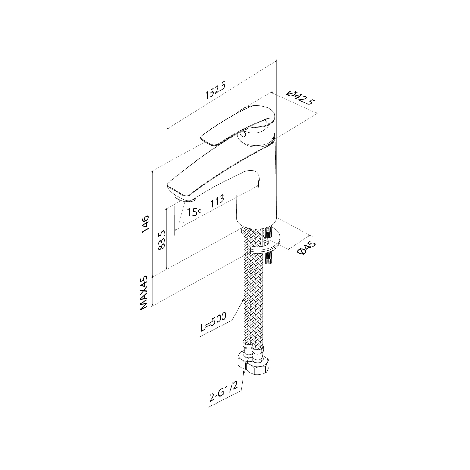 Купить Смеситель для раковины IDDIS Ray черный RAYBL00i01