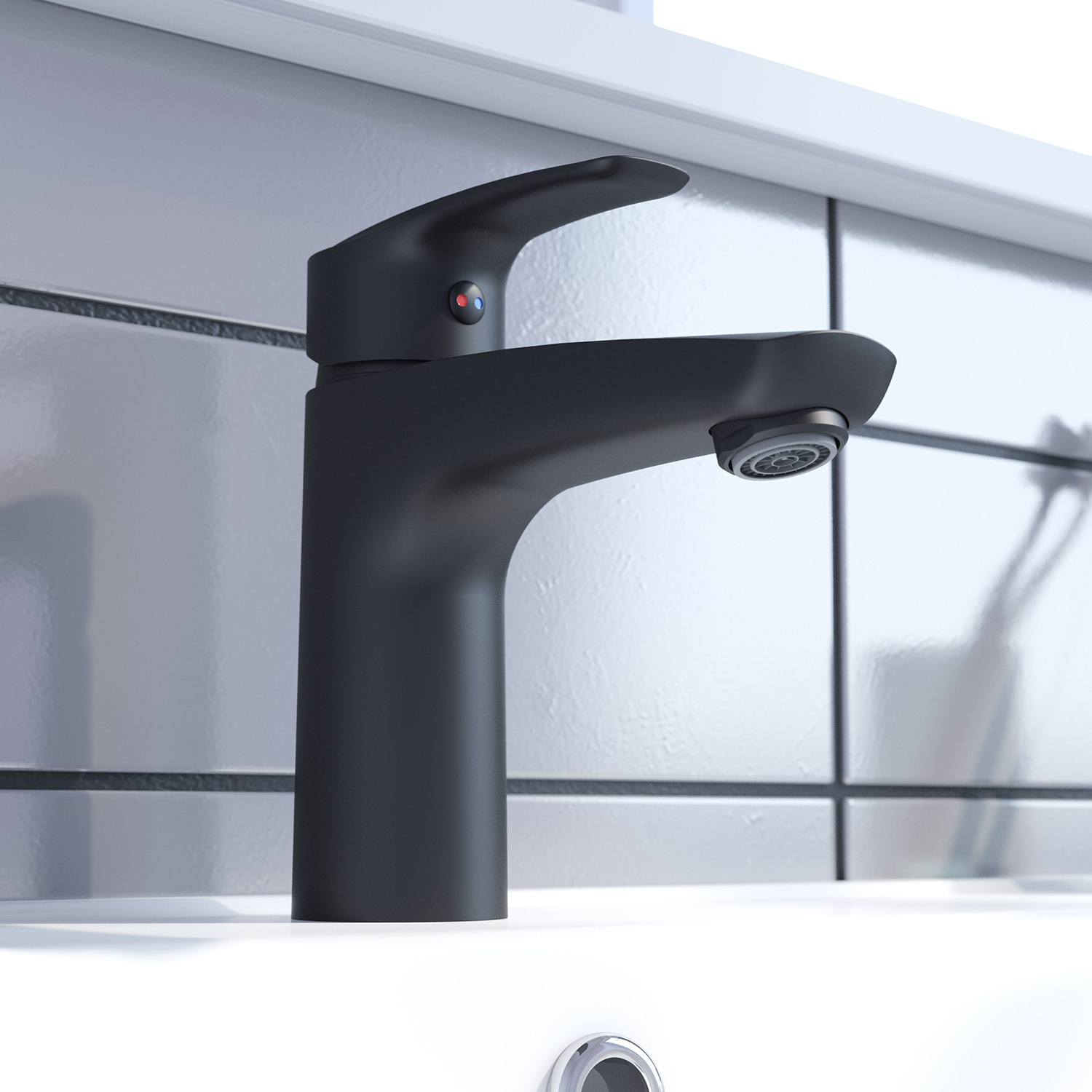 Купить Смеситель для раковины IDDIS Ray черный RAYBL00i01