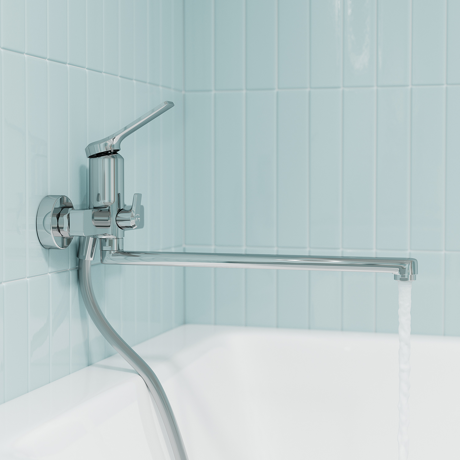 Купить Смеситель для ванны IDDIS Parker с длинным изливом PARSB02i10WA