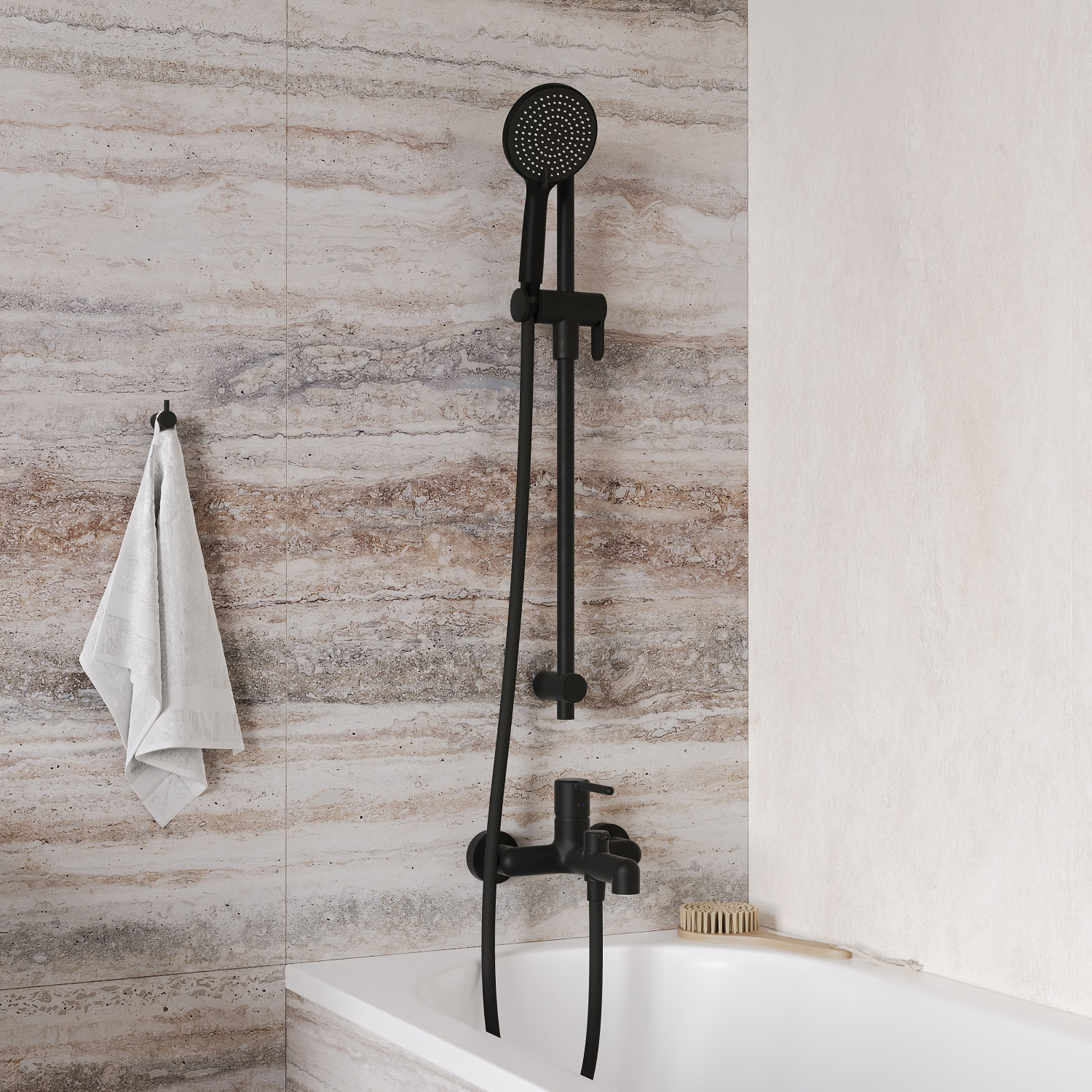 Купить Смеситель IDDIS Aiger для ванны черный матовый AIGBL00i02WA