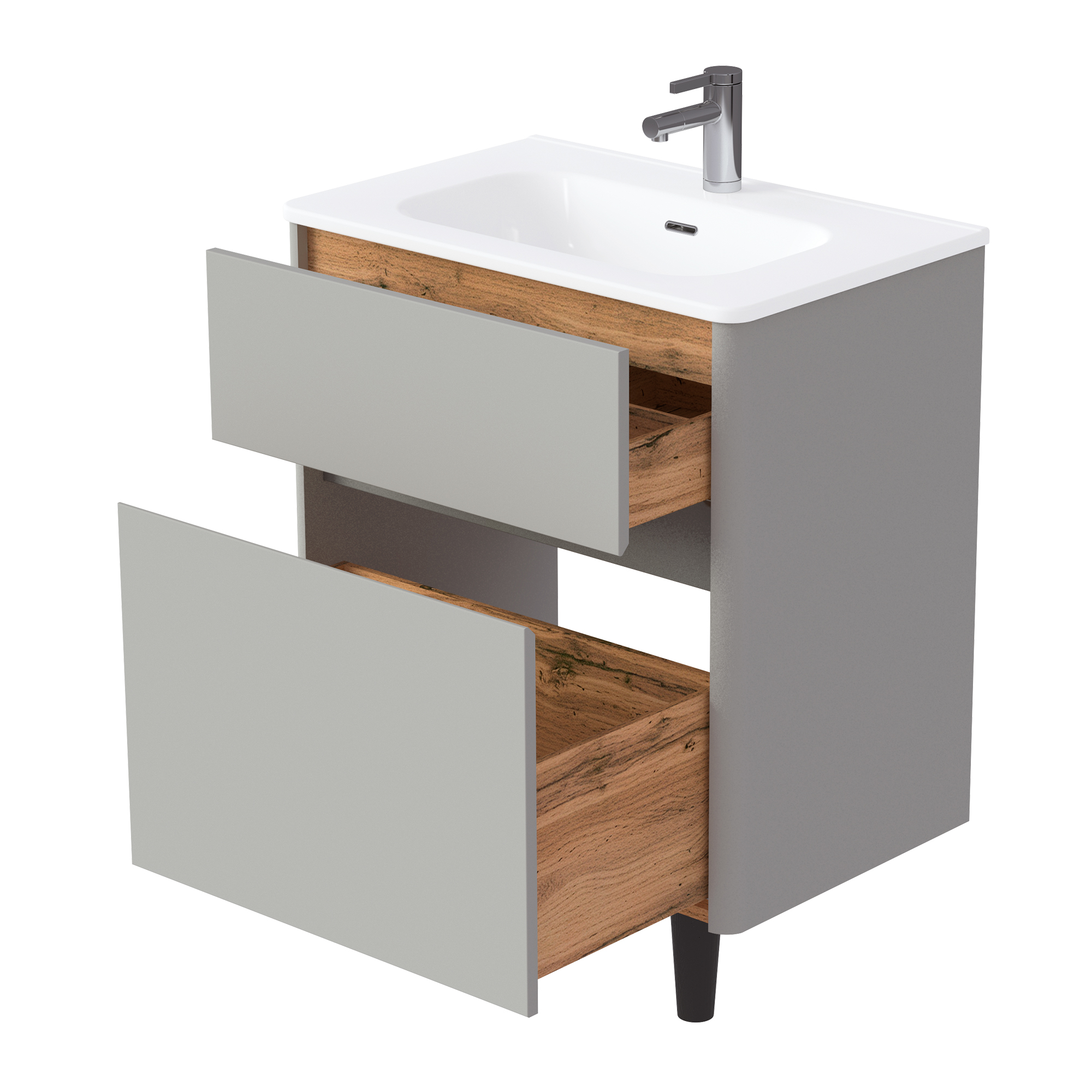 Купить Тумба под раковину Melody 70Н (700х870х453) 2я агатовый серый