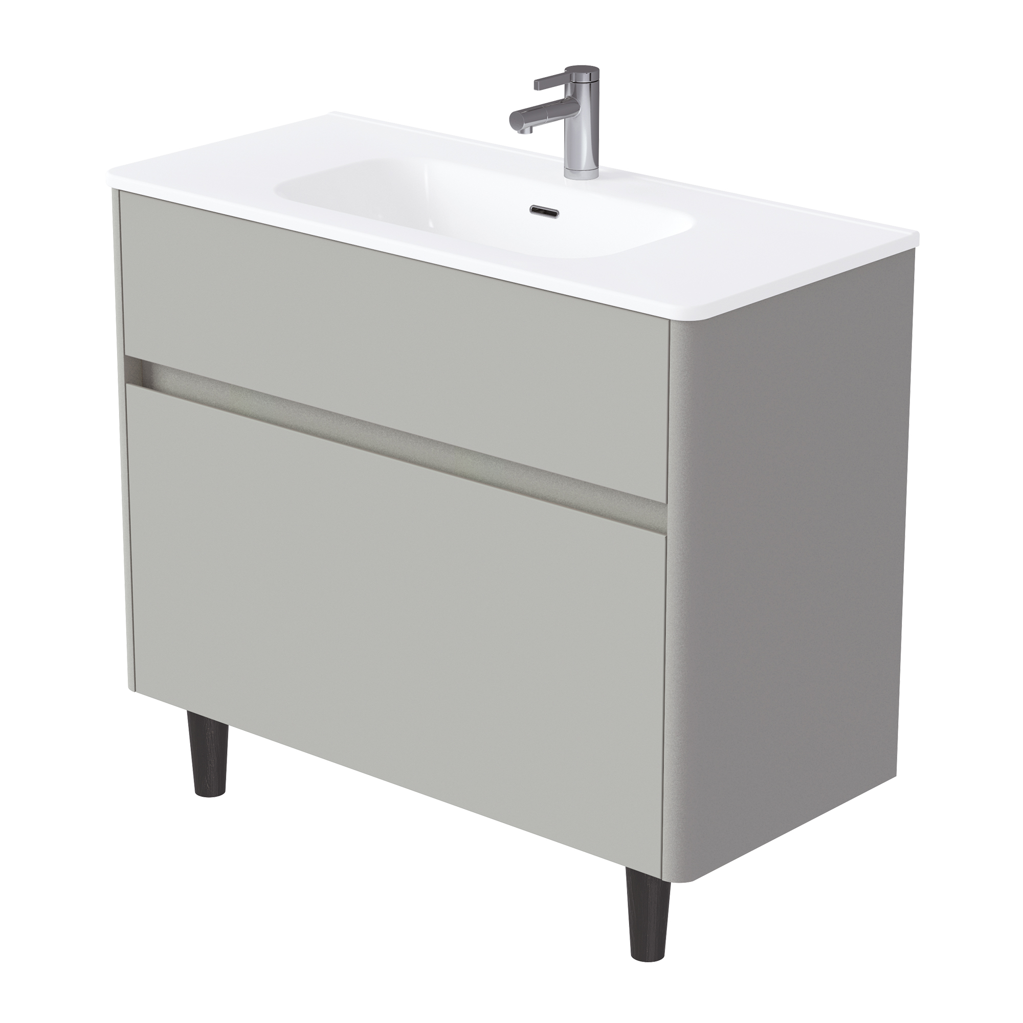 Купить Тумба под раковину Melody 100Н (1000х870х453) 2я агатовый серый